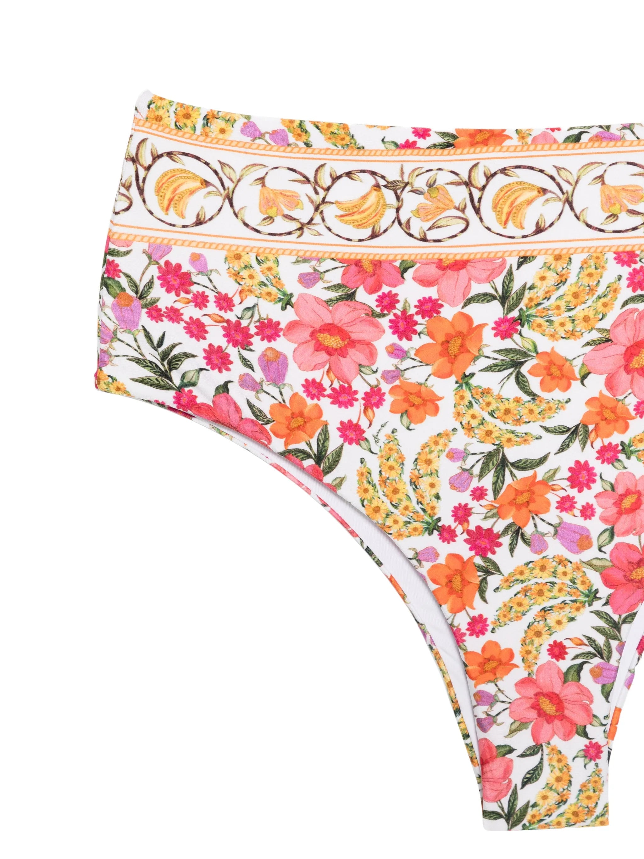 FARM Rio floral high - waist bikini bottom
