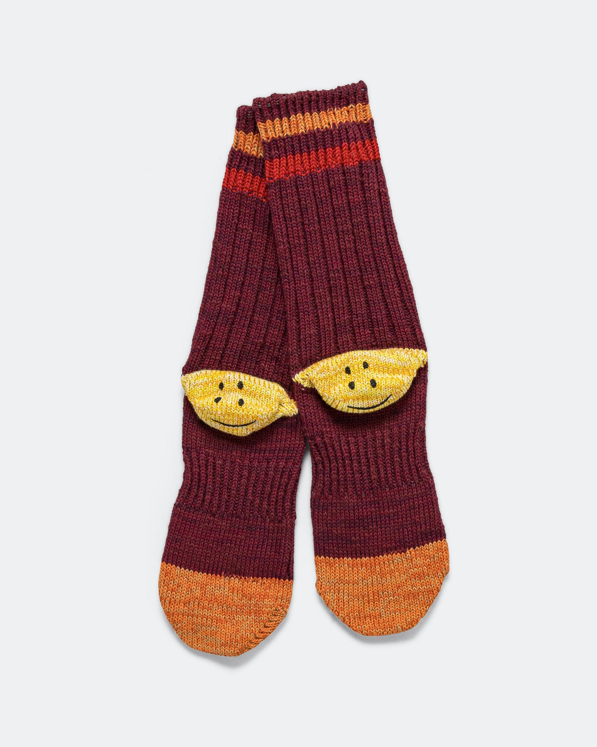 Kapital 60Yarns Grandrelle IVY RAINBOWY HAPPY Heel - Hold Socks - Burgundy