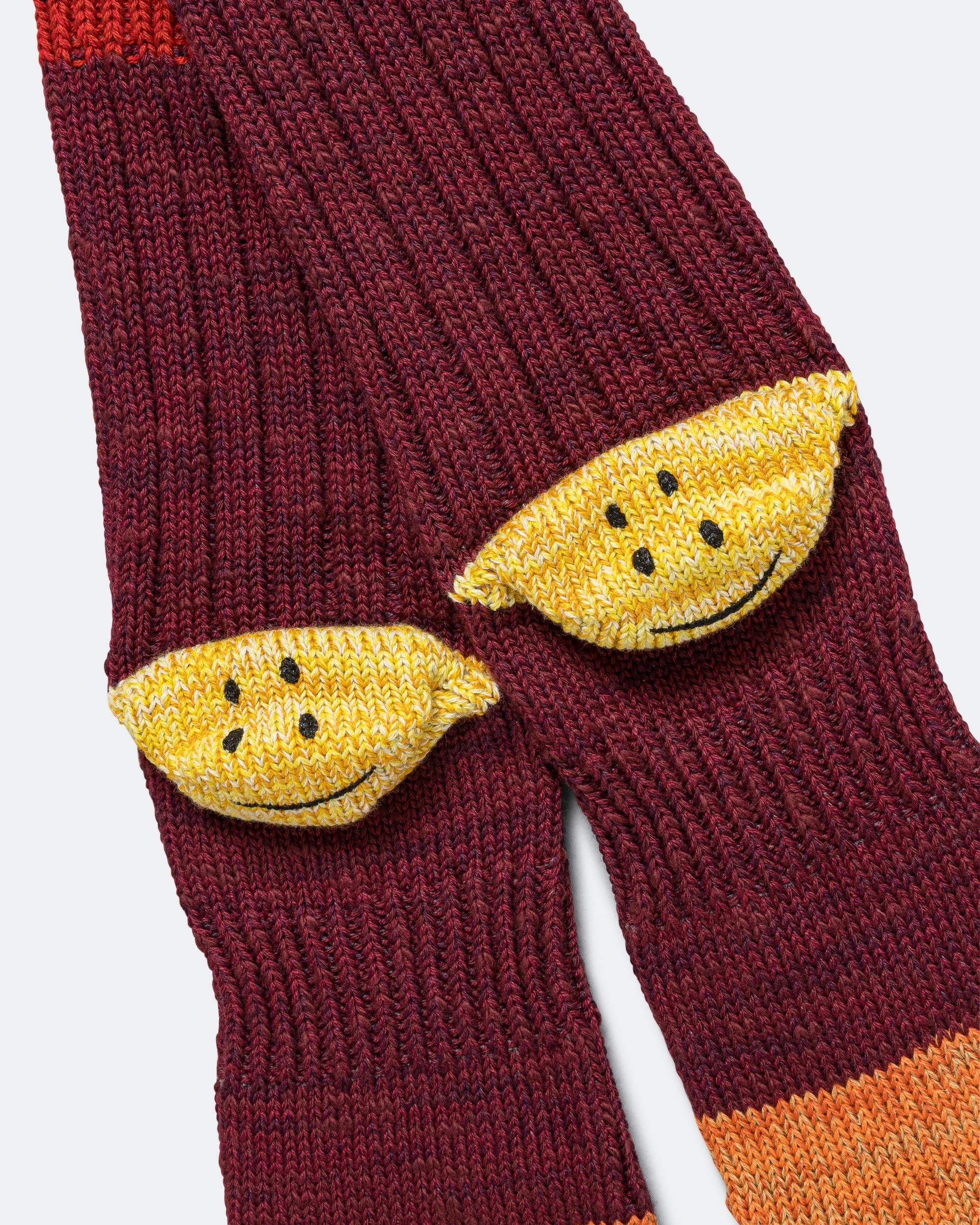 Kapital 60Yarns Grandrelle IVY RAINBOWY HAPPY Heel - Hold Socks - Burgundy