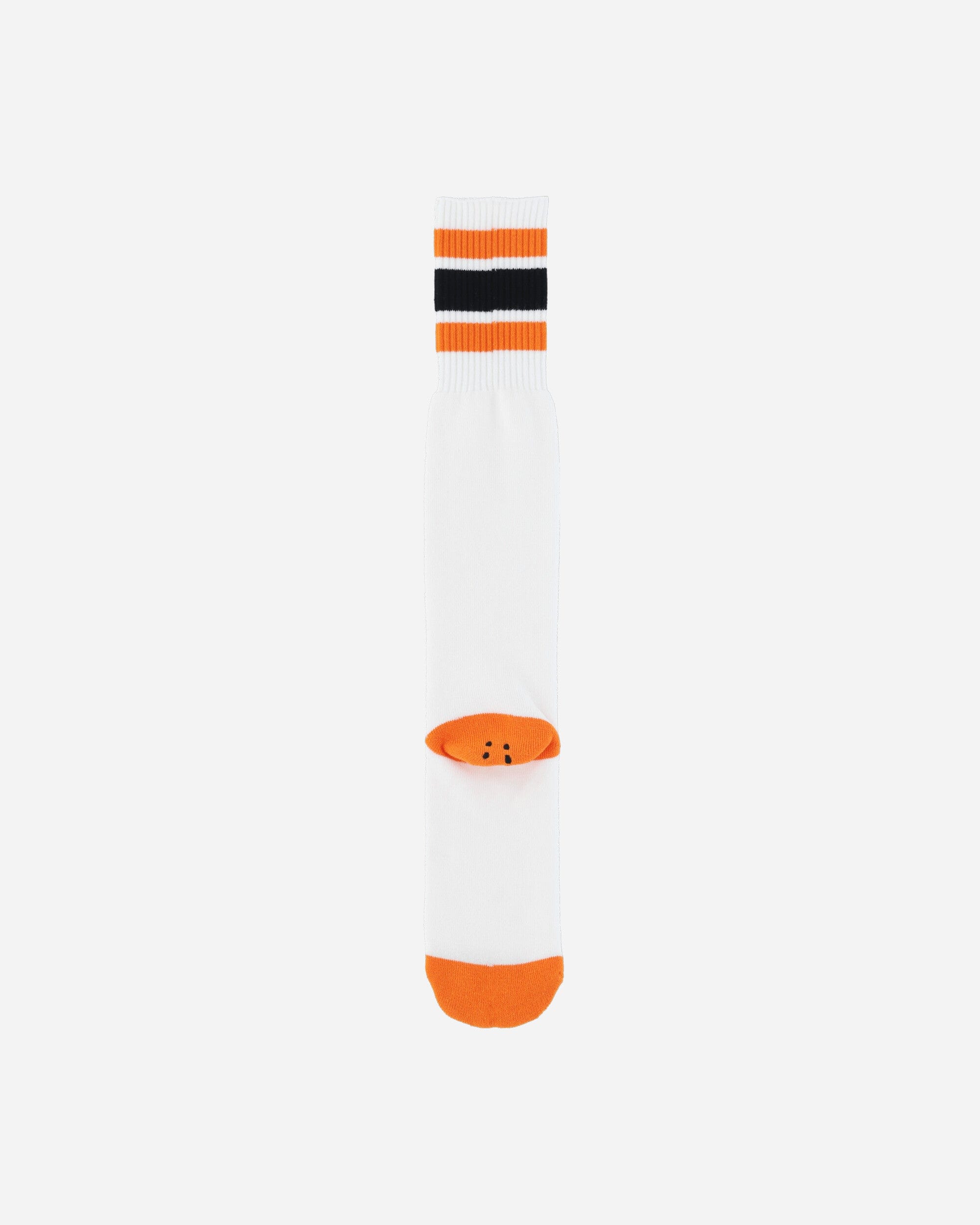 Kapital 144 Yarns Happy Heel Embroidered Skaters Knee - High Socks White / Orange