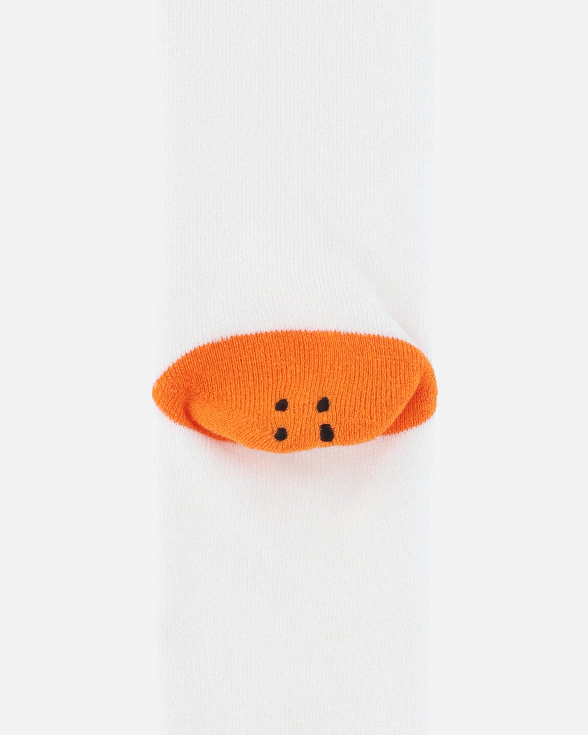 Kapital 144 Yarns Happy Heel Embroidered Skaters Knee - High Socks White / Orange