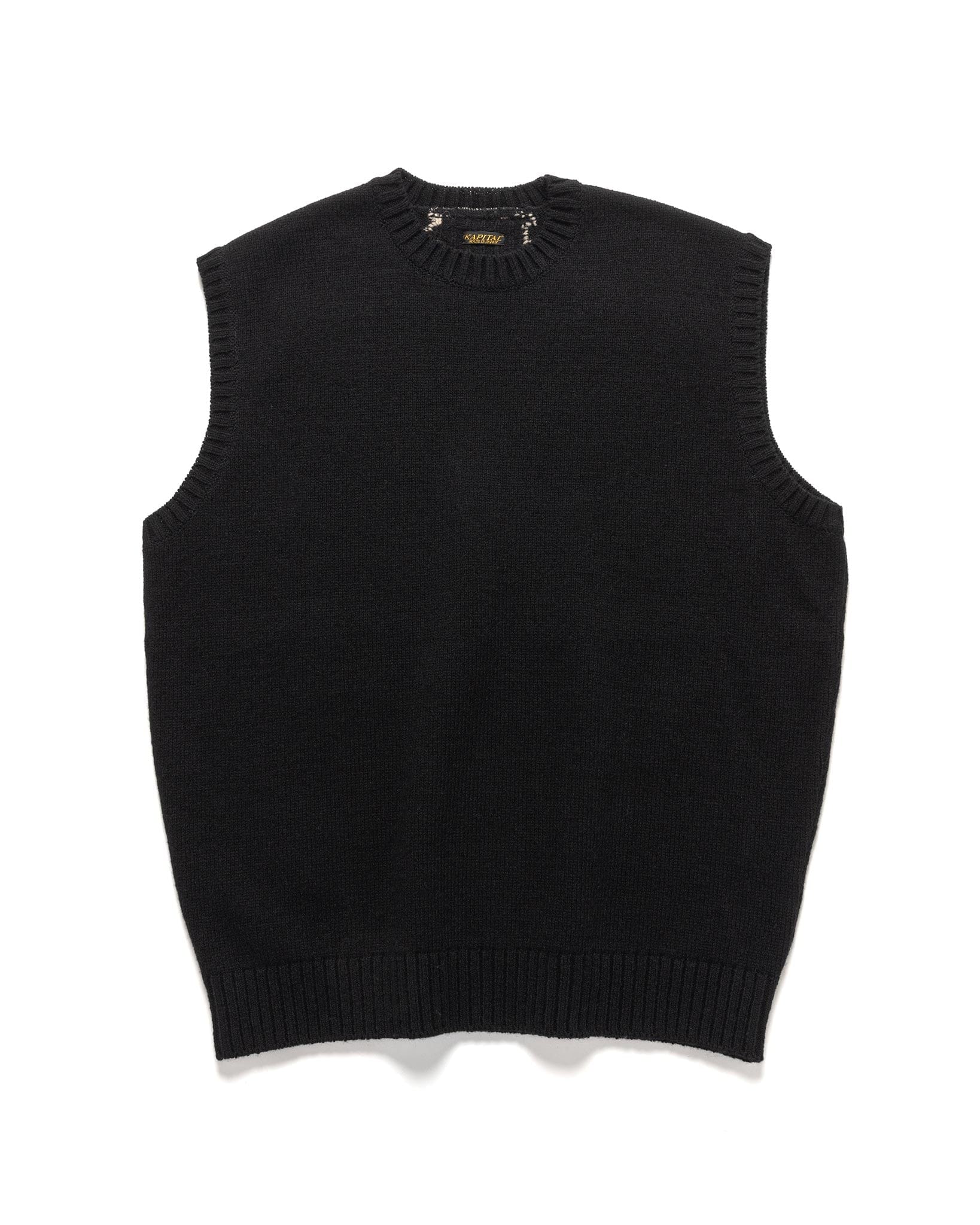Kapital 5 g Wool BONE Vest Black