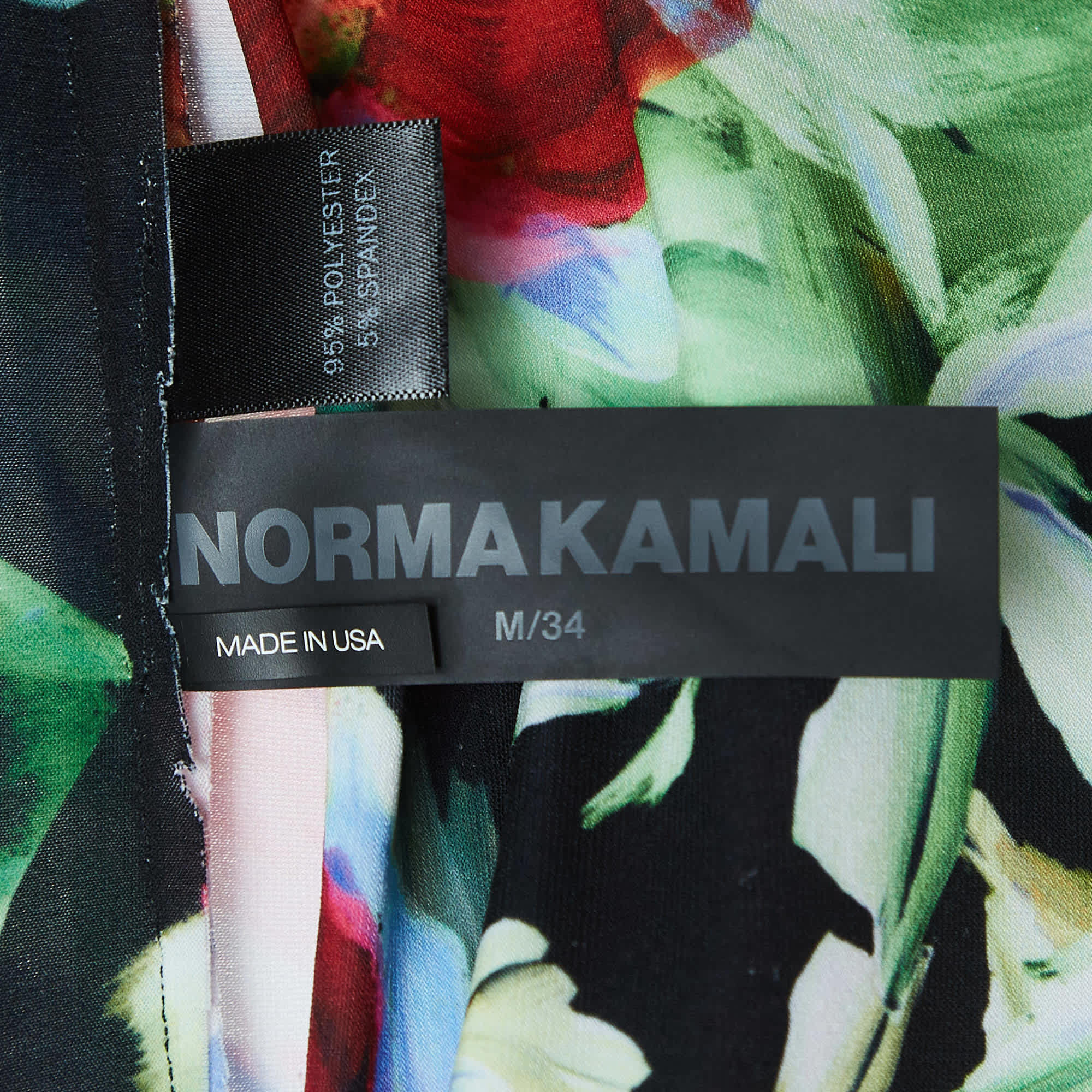 Norma Kamali Multicolor Floral Printed Jersey Bell Bottom Pants