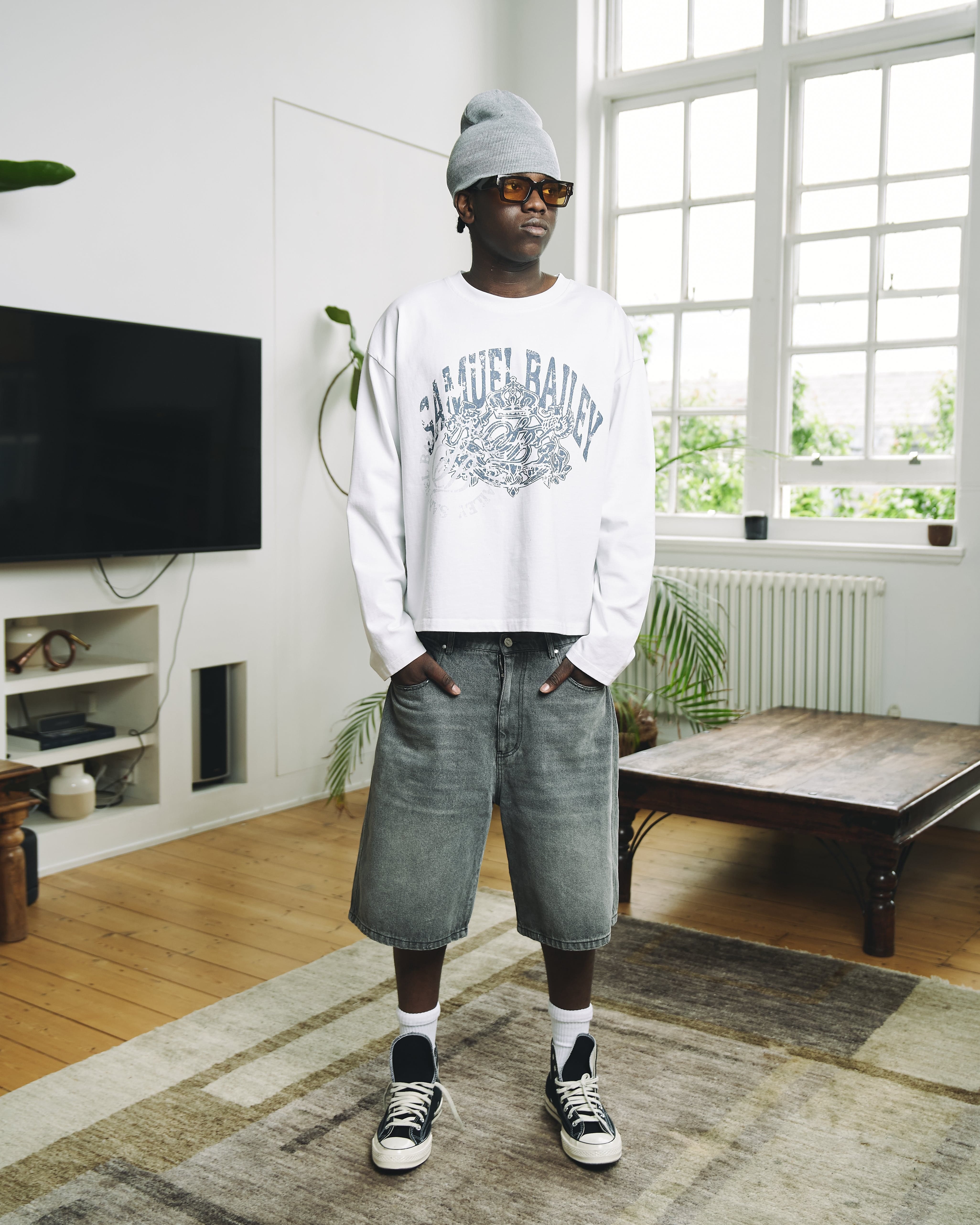 Samuel Bailey Graphite Washed Denim Jorts
