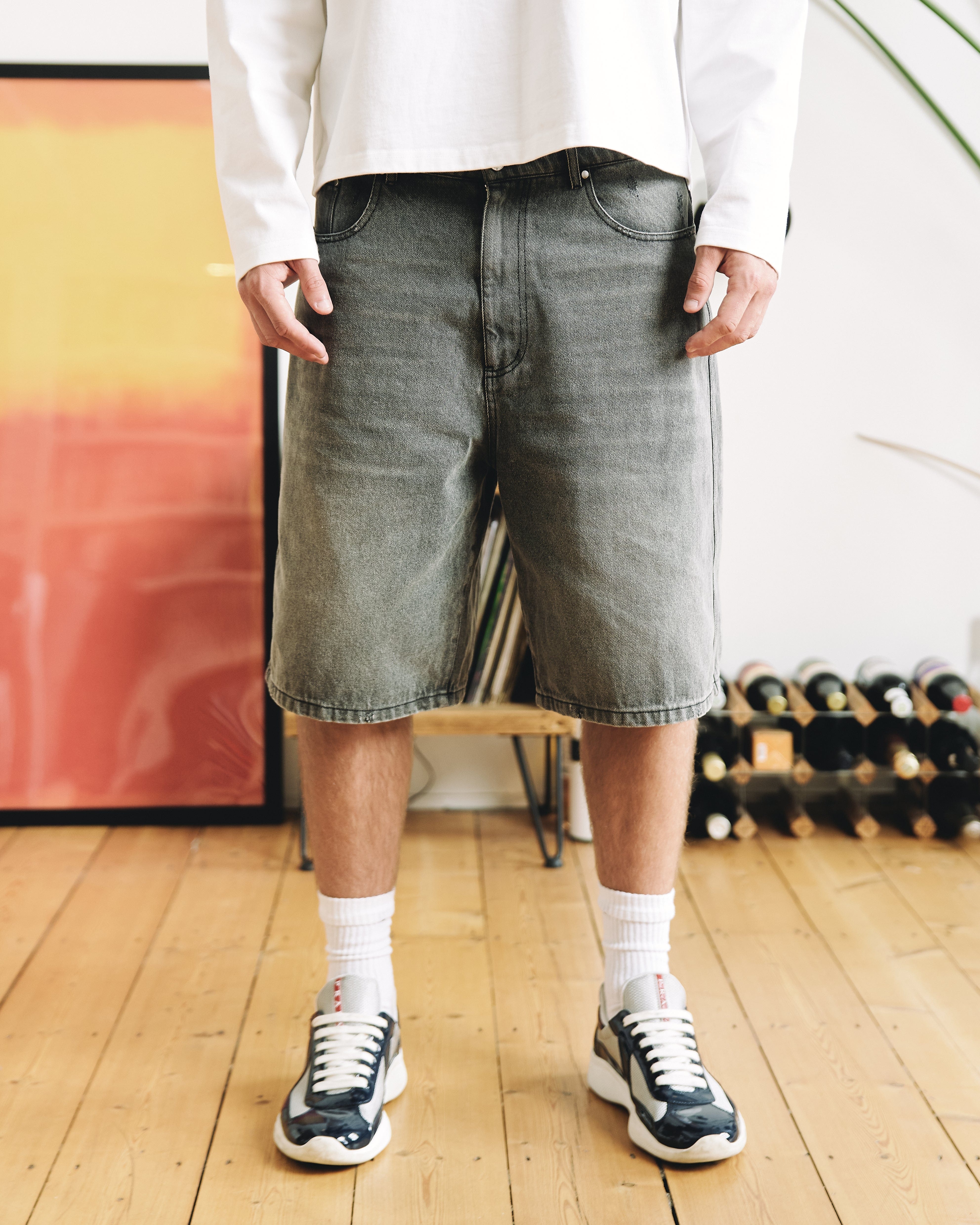 Samuel Bailey Graphite Washed Denim Jorts