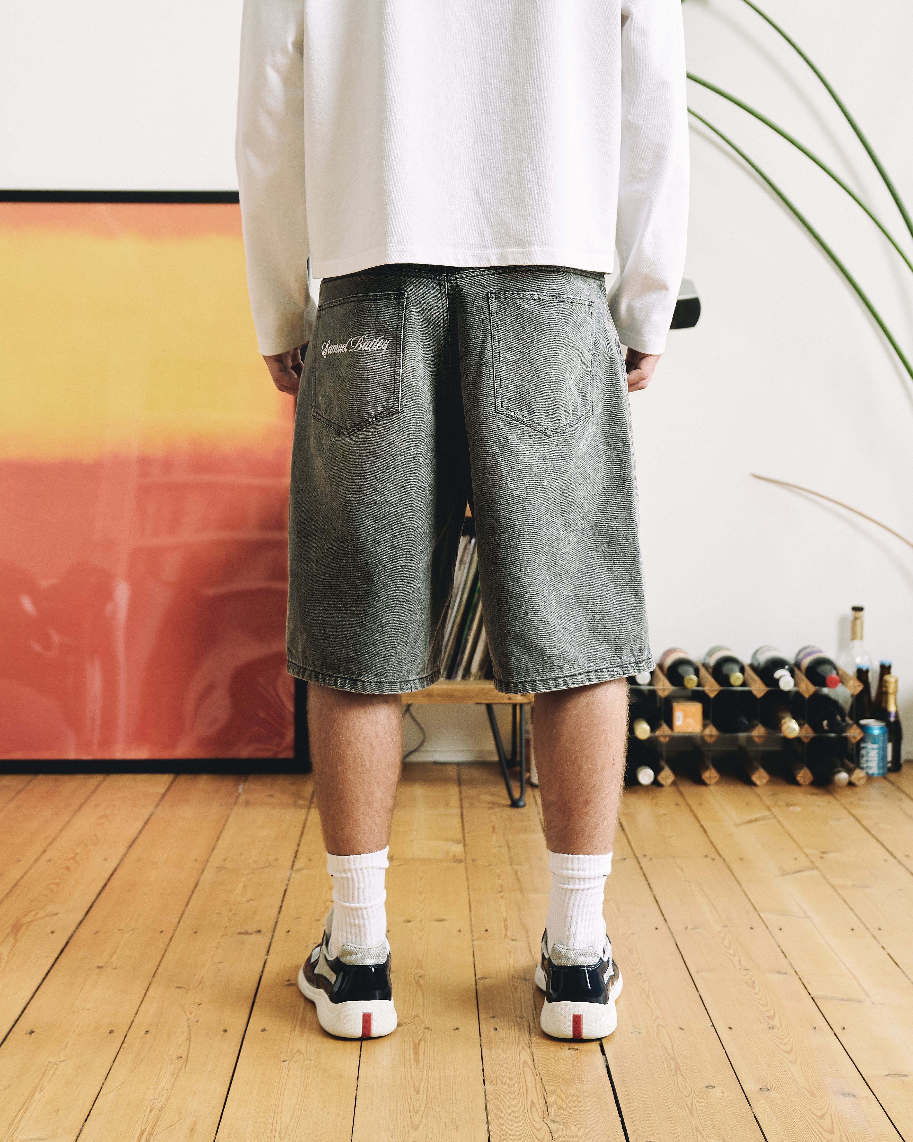 Samuel Bailey Graphite Washed Denim Jorts