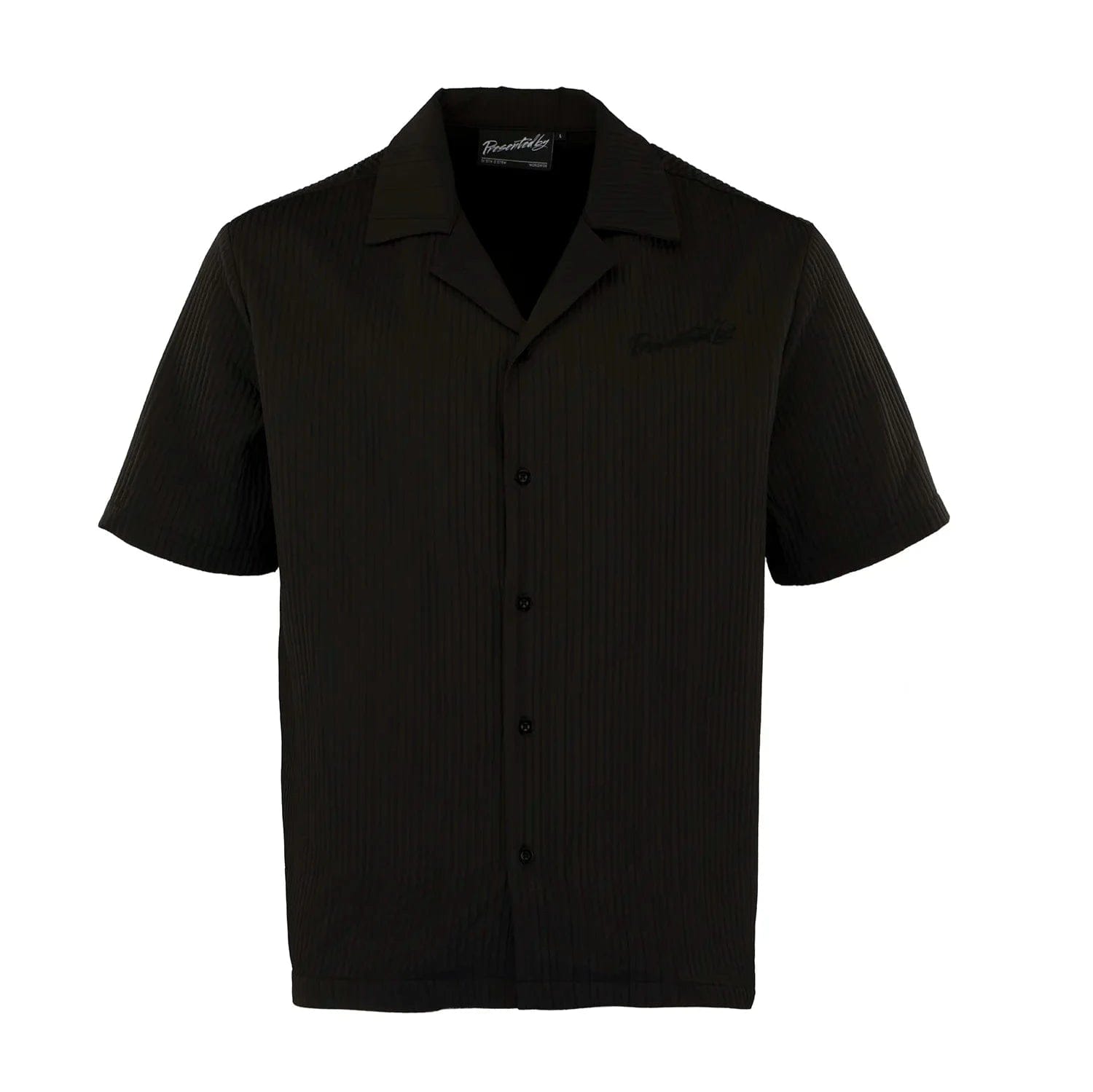Presentedbyglobal Pleated Satin Shirt - Black