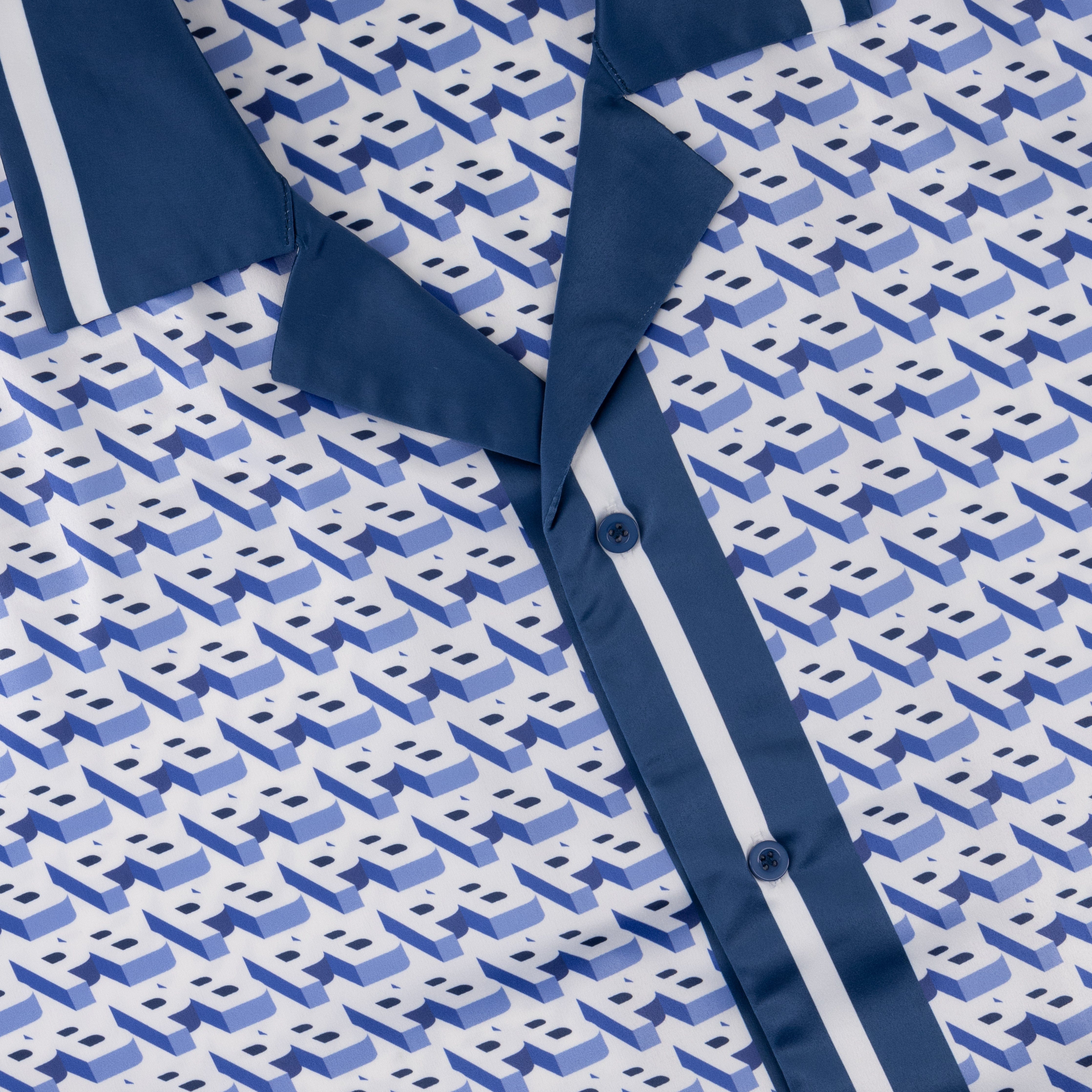 Blue Printed Resort Shirt - Royal Blue