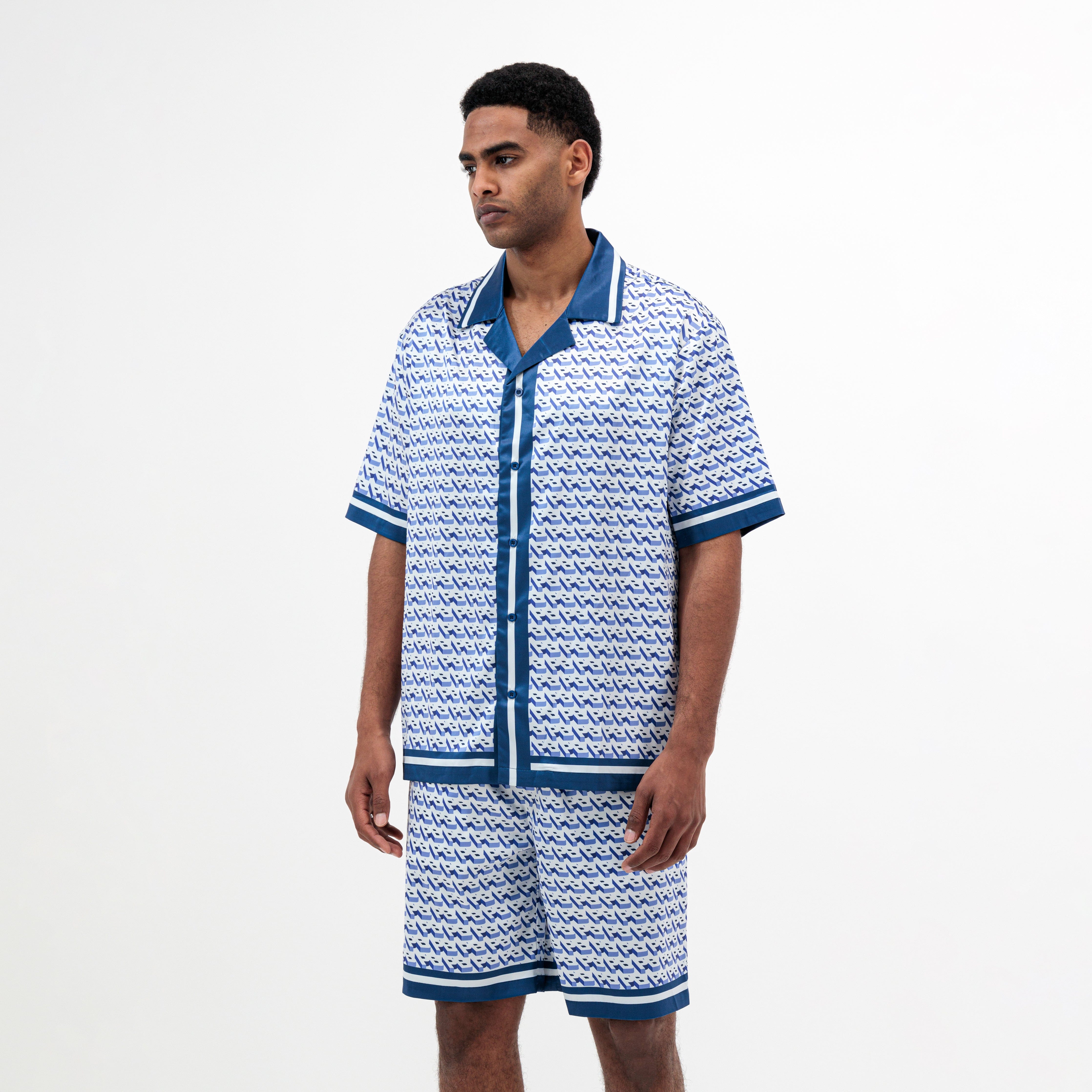 Blue Printed Resort Shirt - Royal Blue