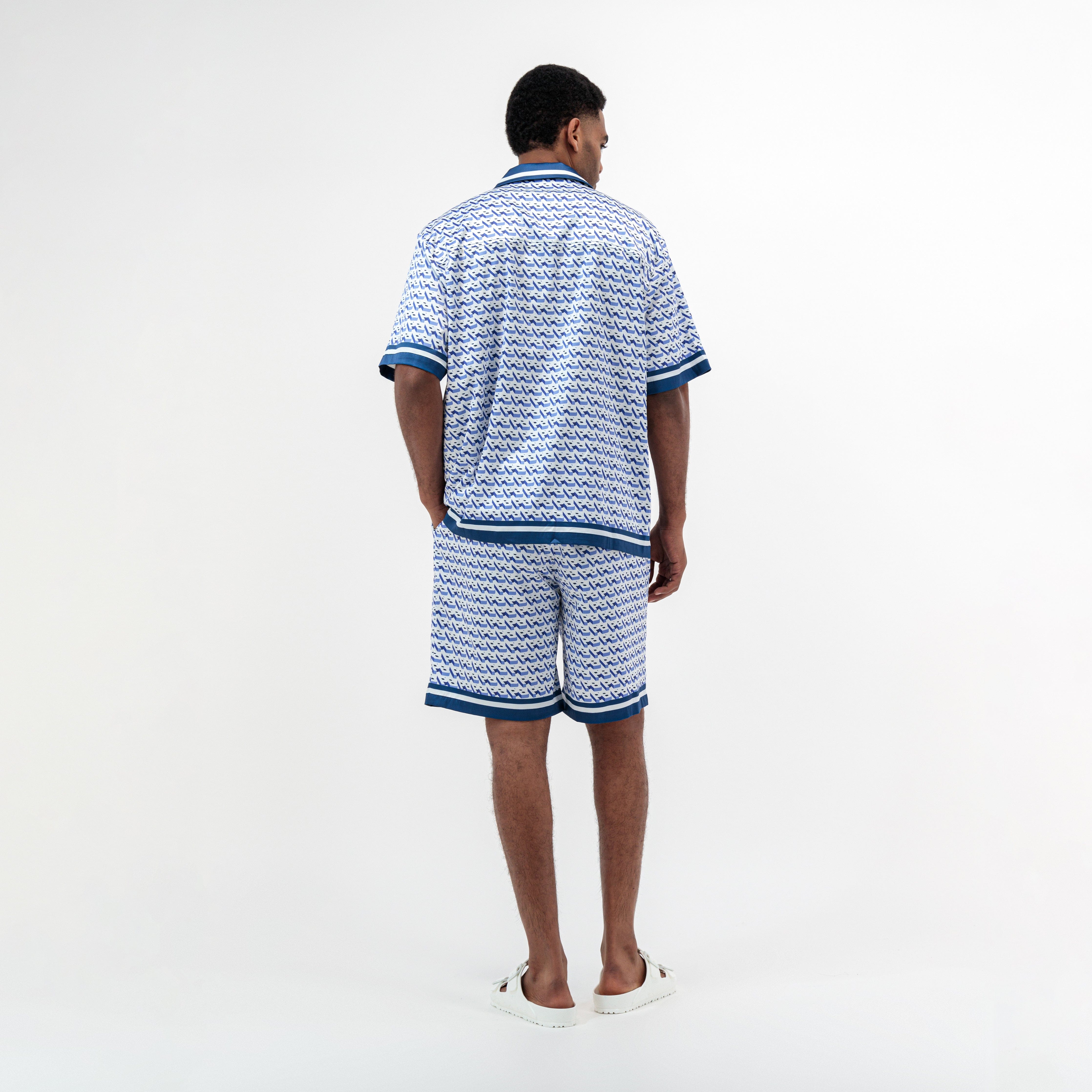 Blue Printed Resort Short - Royal Blue
