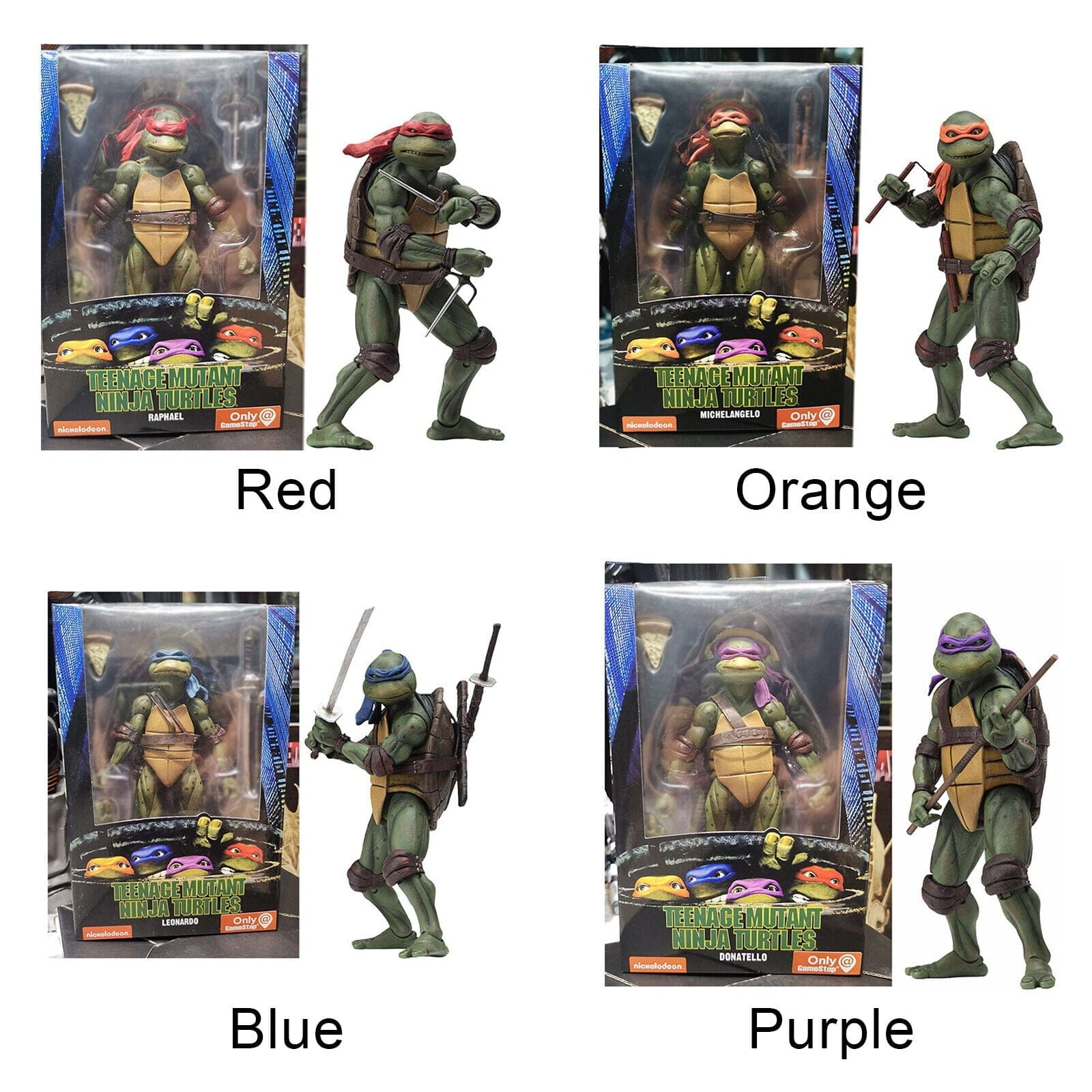 My Store Teenage Mutant Ninja Turtles Action Figures – TMNT 1990 Movie Collectible Toy Set (All 4 Turtles)