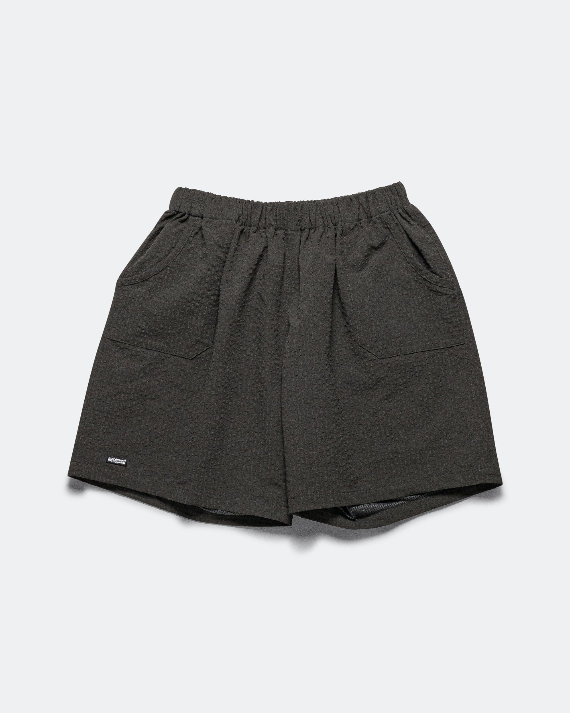 Metalwood Seersucker Spa Short - Black