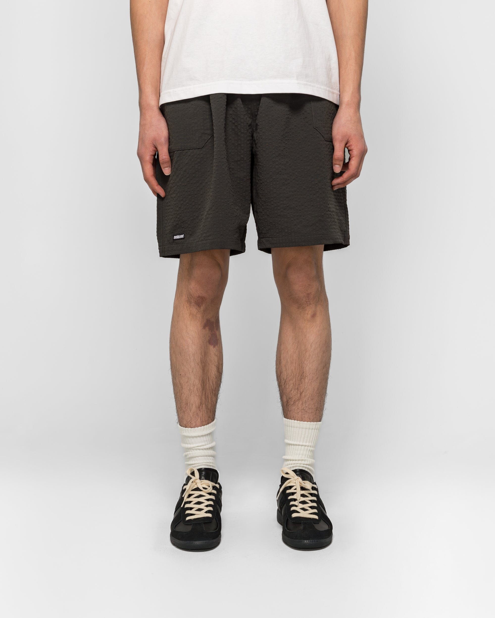 Metalwood Seersucker Spa Short - Black