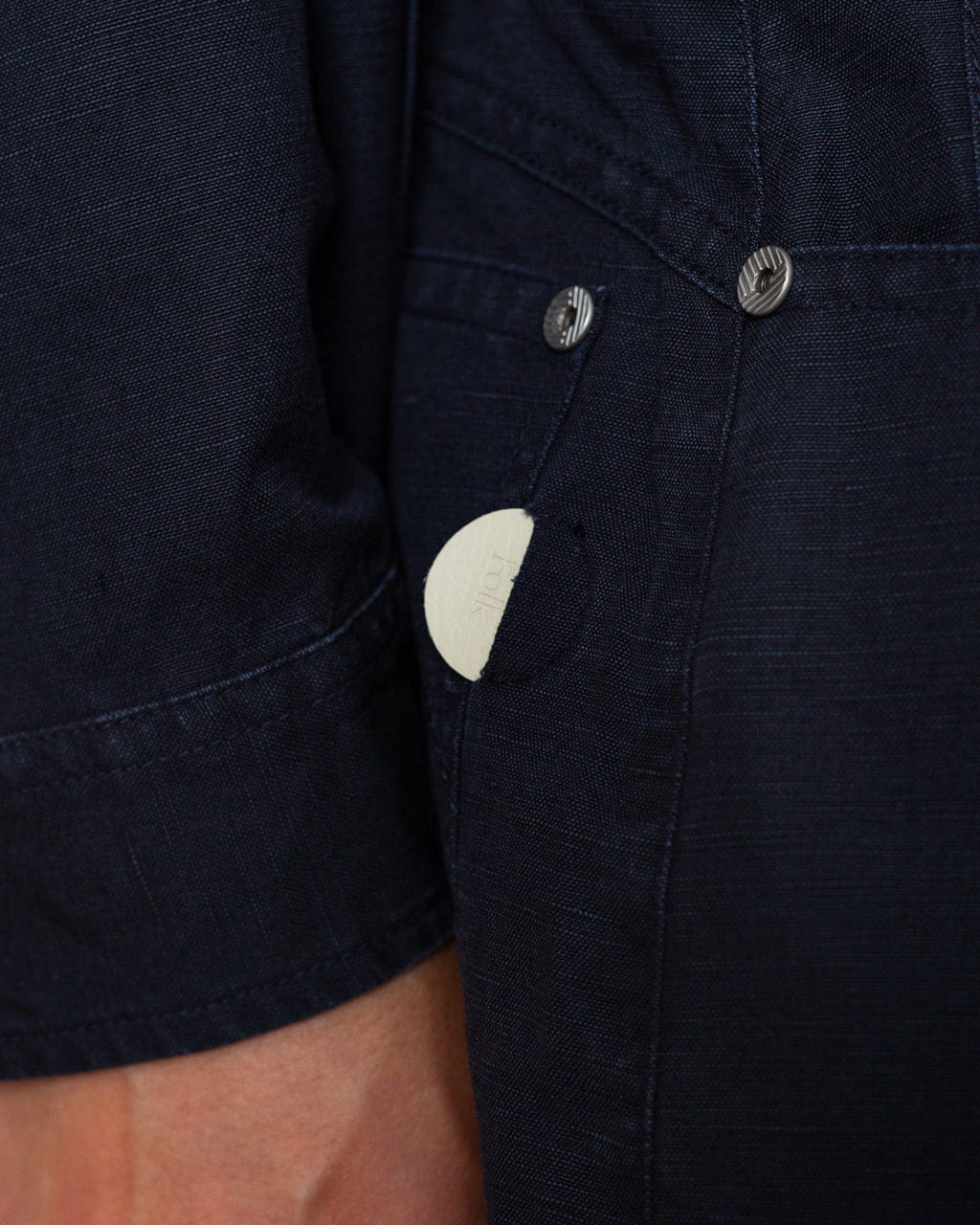 Folk Barrell Leg Jean - Midnight Slub Linen