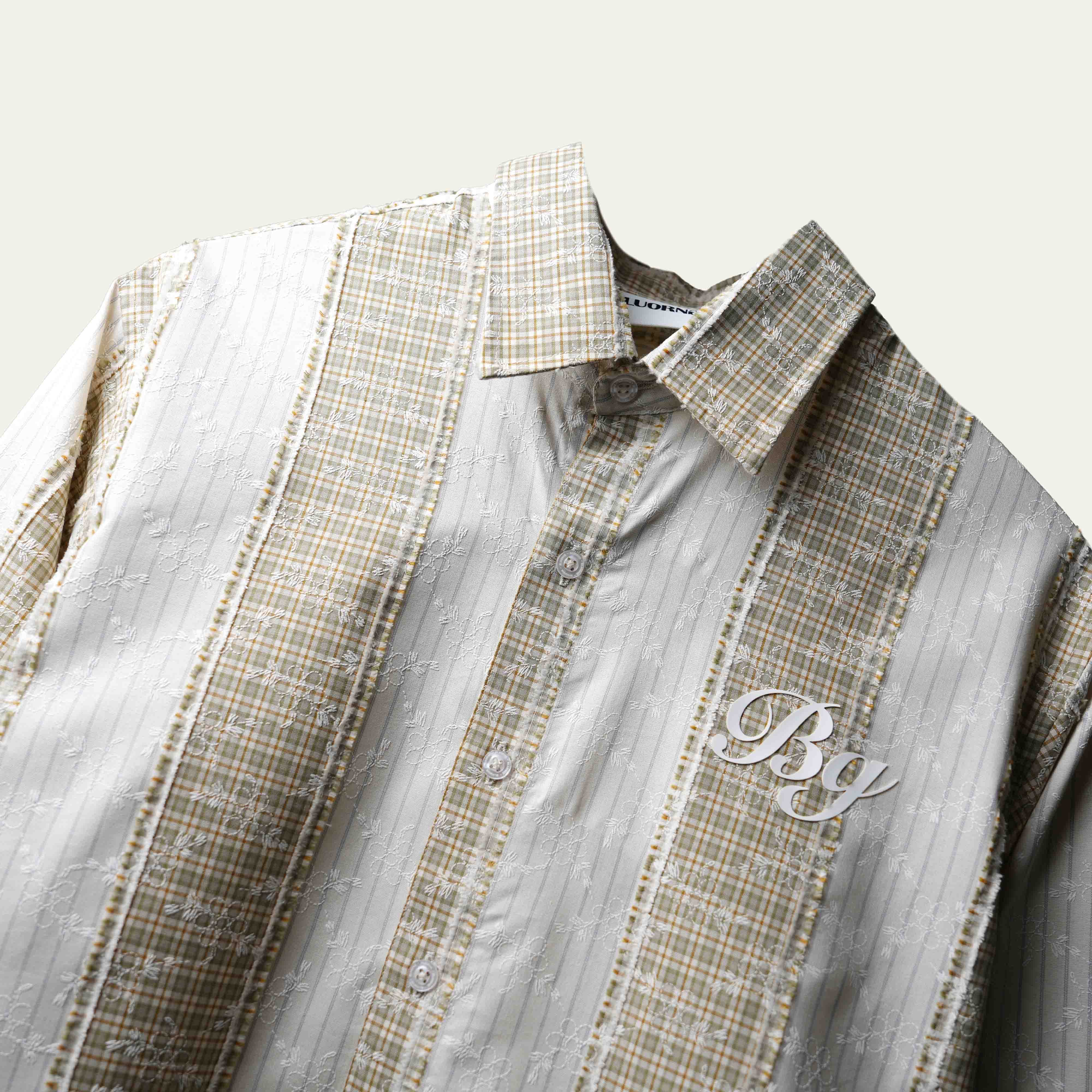And Beige Plaid And Petals Shirt
