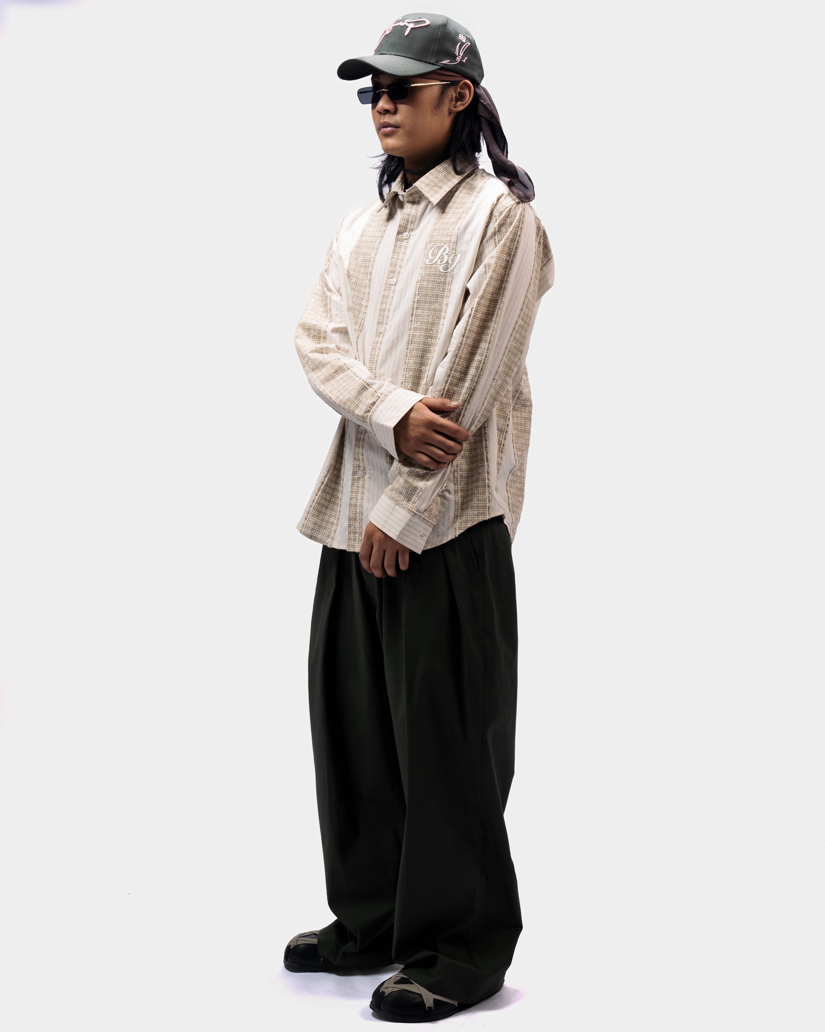 And Beige Plaid And Petals Shirt