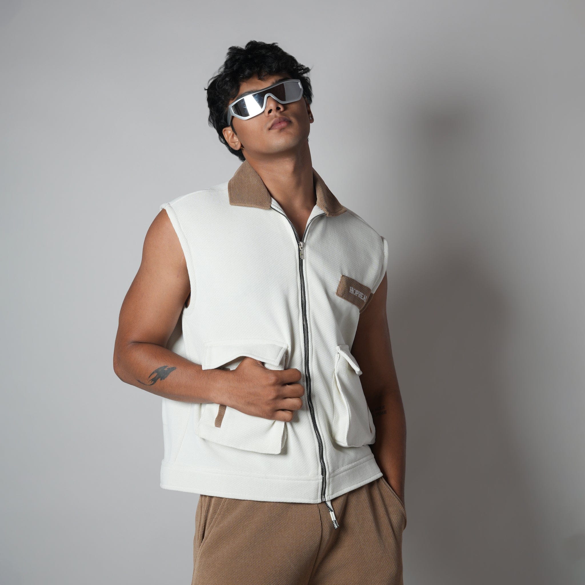 UTILITY WHITE DUAL KNITDRIP UTILITY JACKET