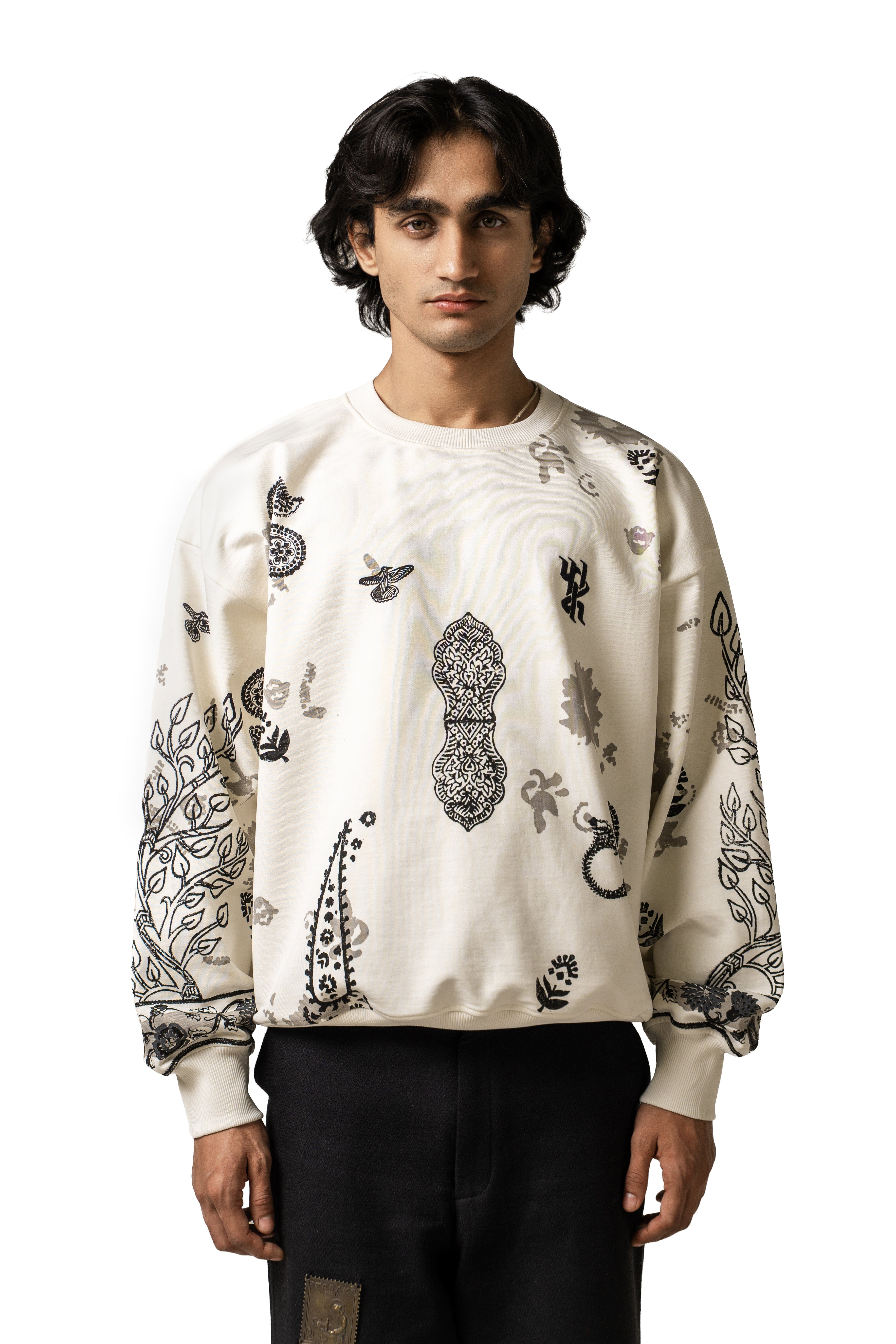 F A R A K Raanjha' Blockprinted Sweatshirt