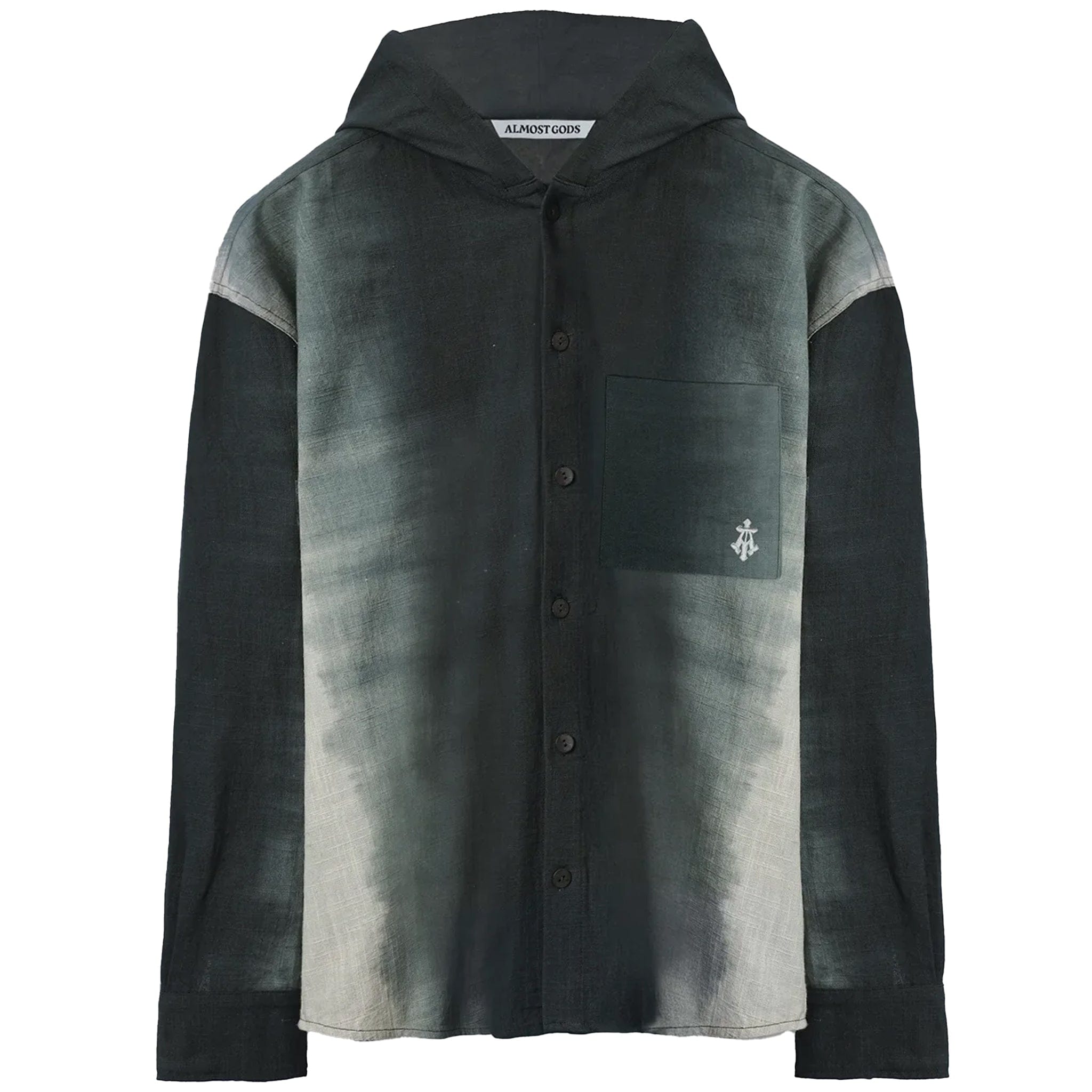 Almost Gods Hand Dyed Emanate Relaxed Shirt with Hood