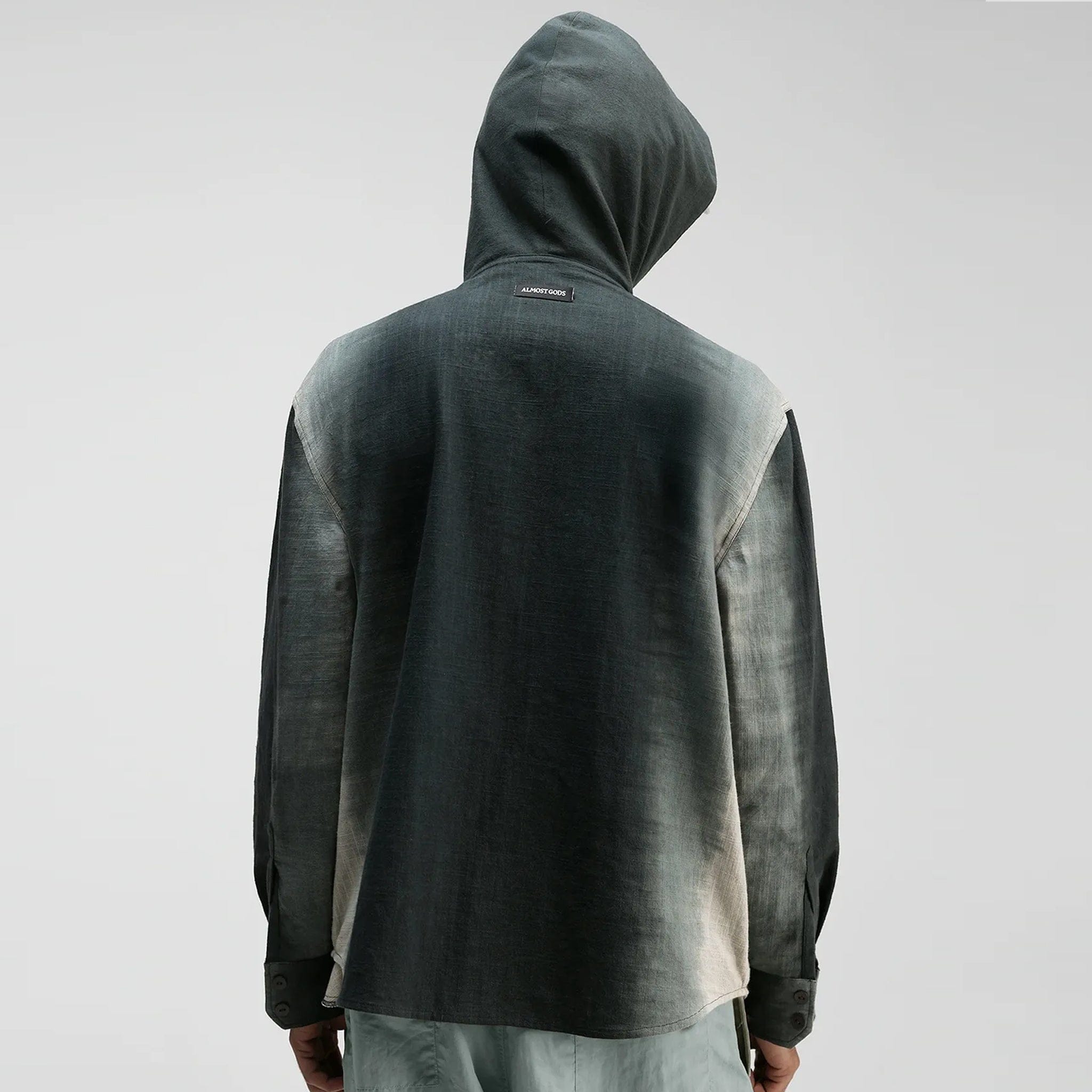 Almost Gods Hand Dyed Emanate Relaxed Shirt with Hood