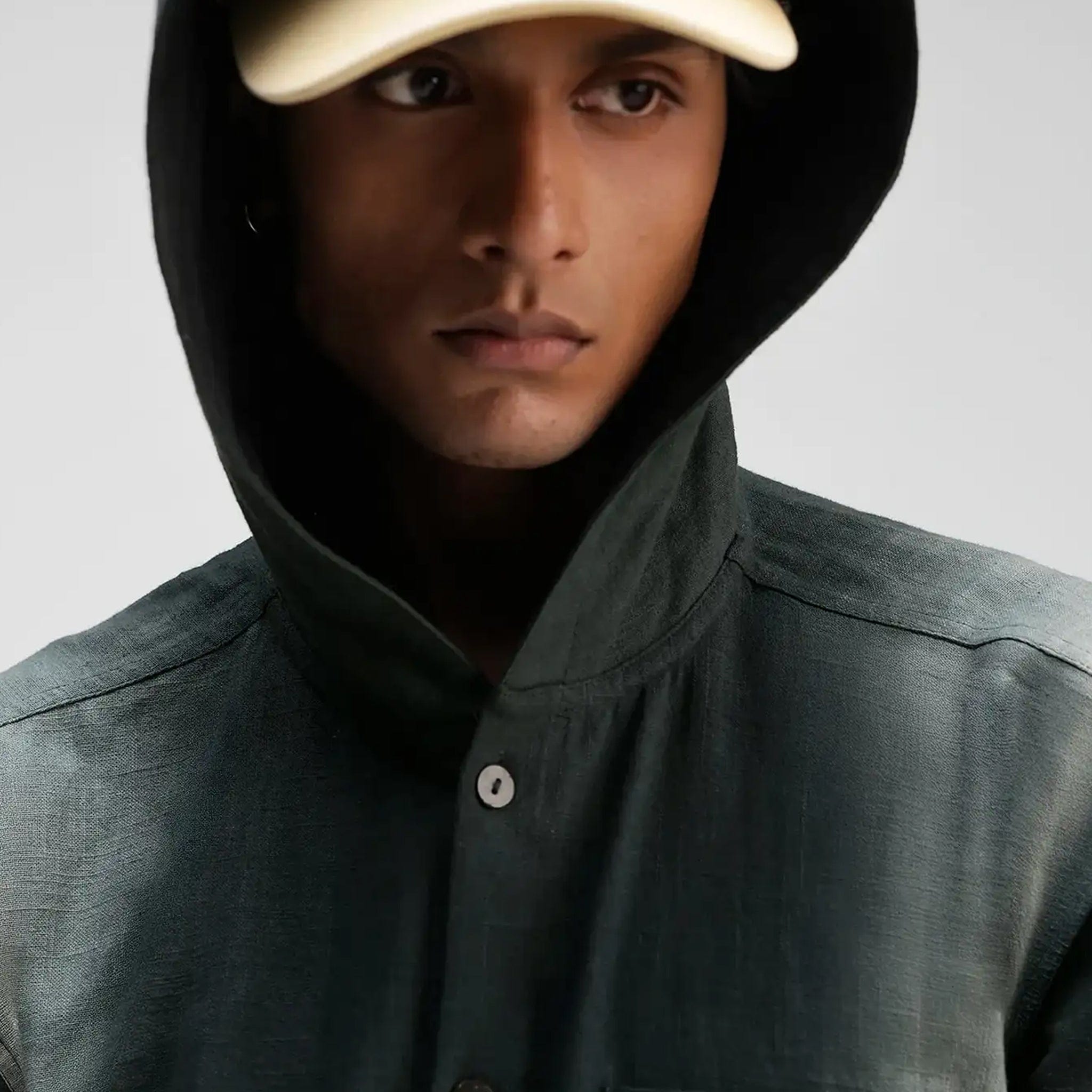 Almost Gods Hand Dyed Emanate Relaxed Shirt with Hood