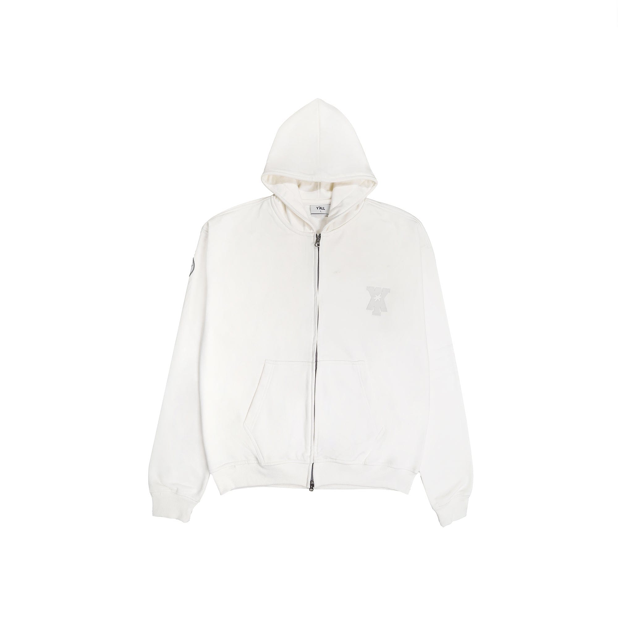 Y*all STAMP ZIP UP HOODIE – OFF WHITE