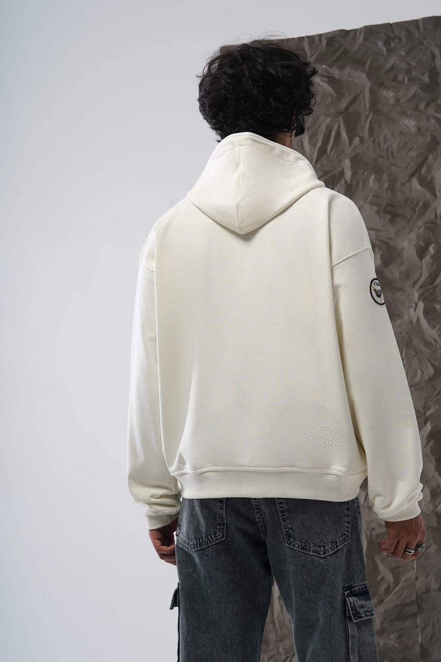 Y*all STAMP ZIP UP HOODIE – OFF WHITE