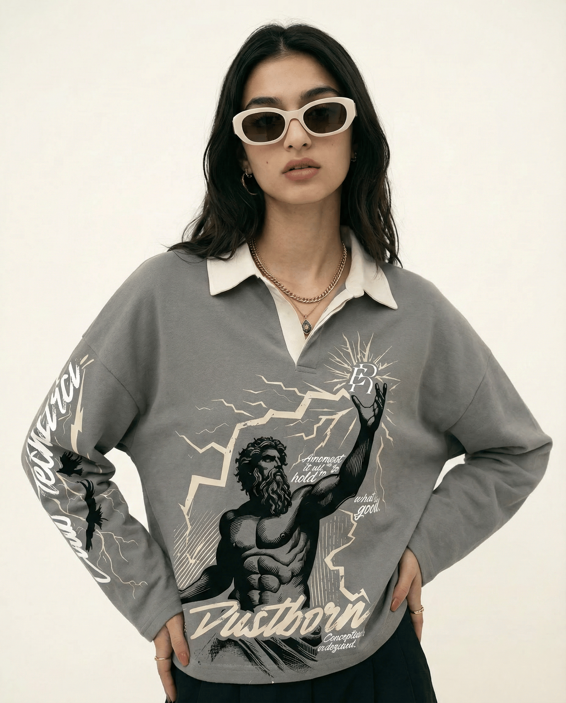 Recnstrct Dustborn sweatshirt - Steel grey
