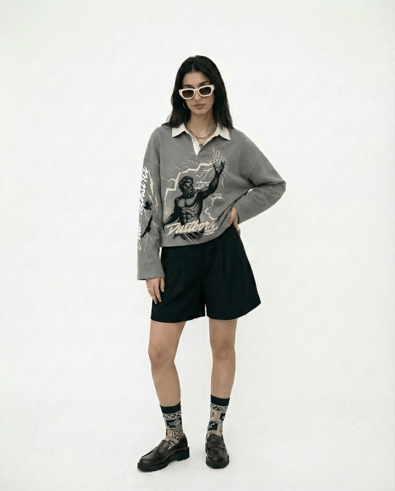 Recnstrct Dustborn sweatshirt - Steel grey