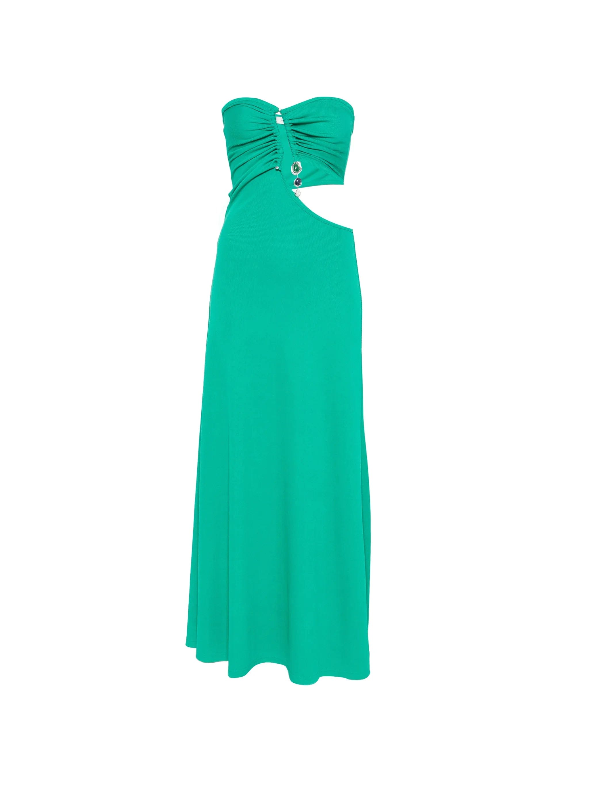 Christopher Esber crystal - pendant strapless maxi dress