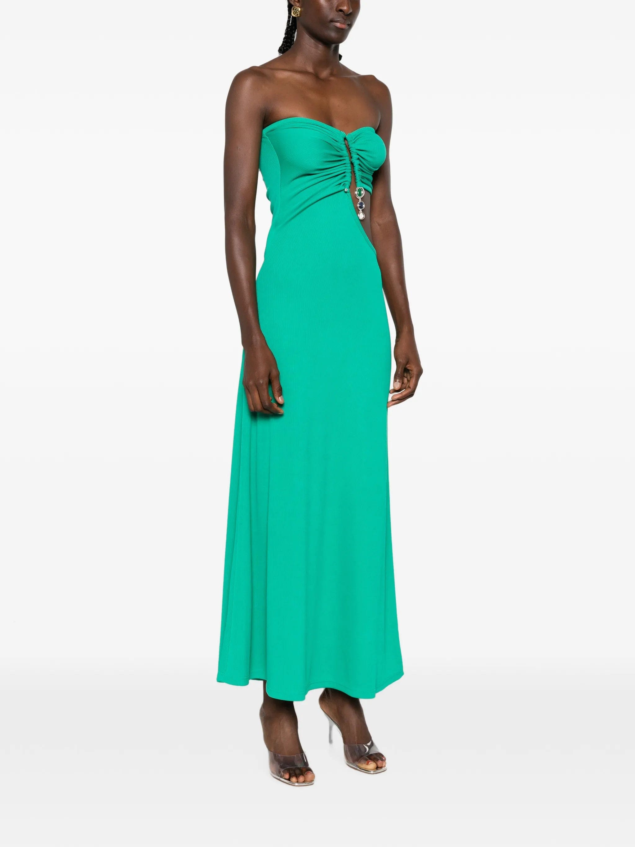 Christopher Esber crystal - pendant strapless maxi dress
