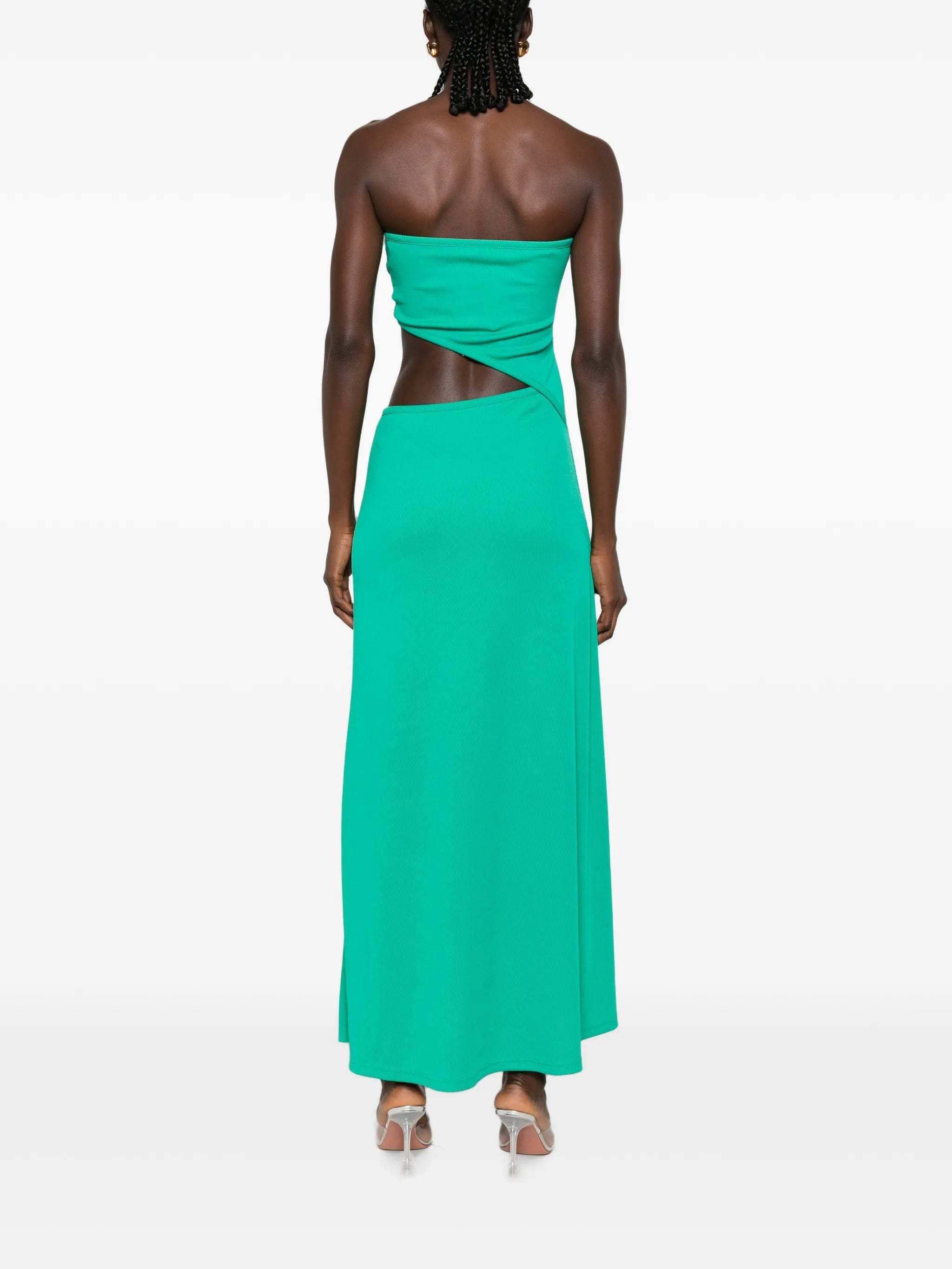 Christopher Esber crystal - pendant strapless maxi dress