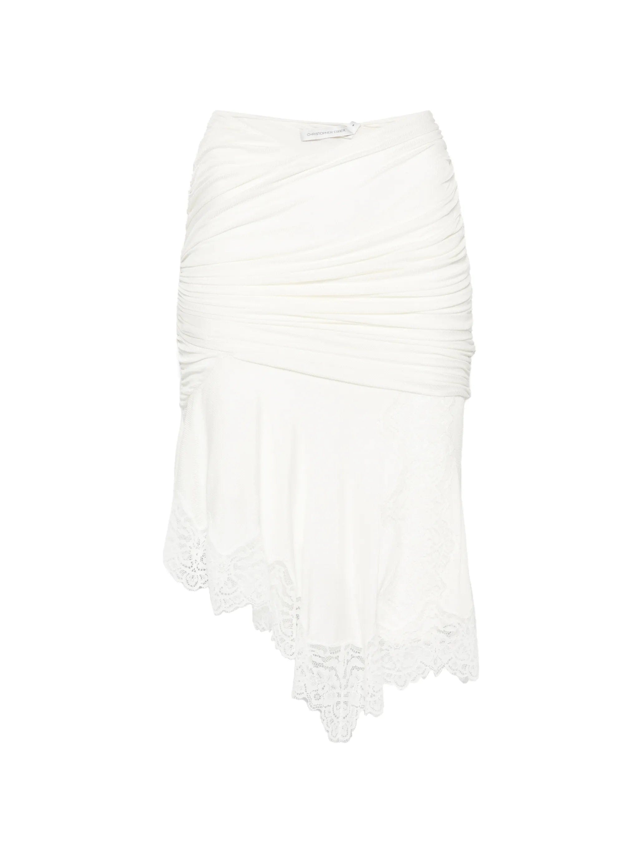 Christopher Esber lace - trim gathered mini skirt