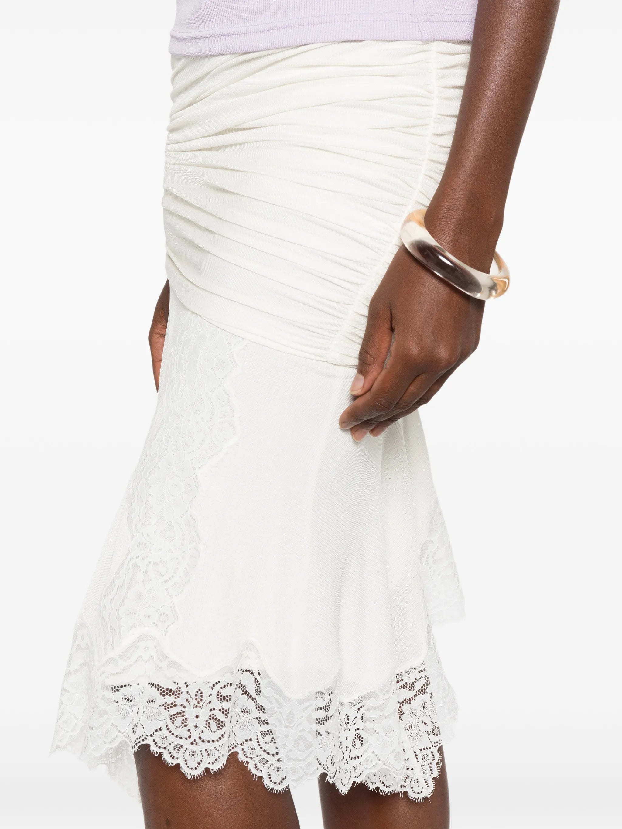 Christopher Esber lace - trim gathered mini skirt