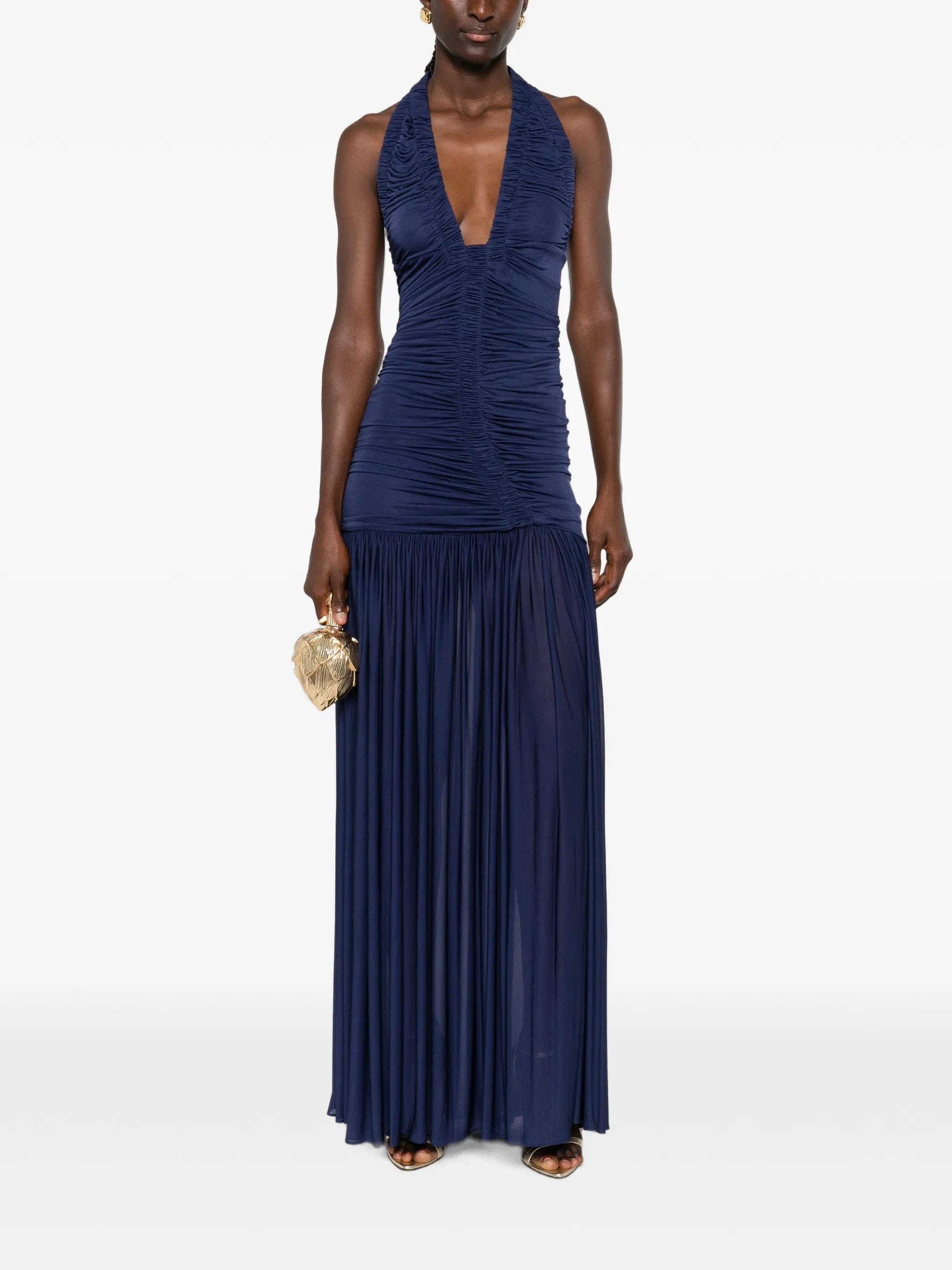 Christopher Esber Orion ruched V - neck maxi dress