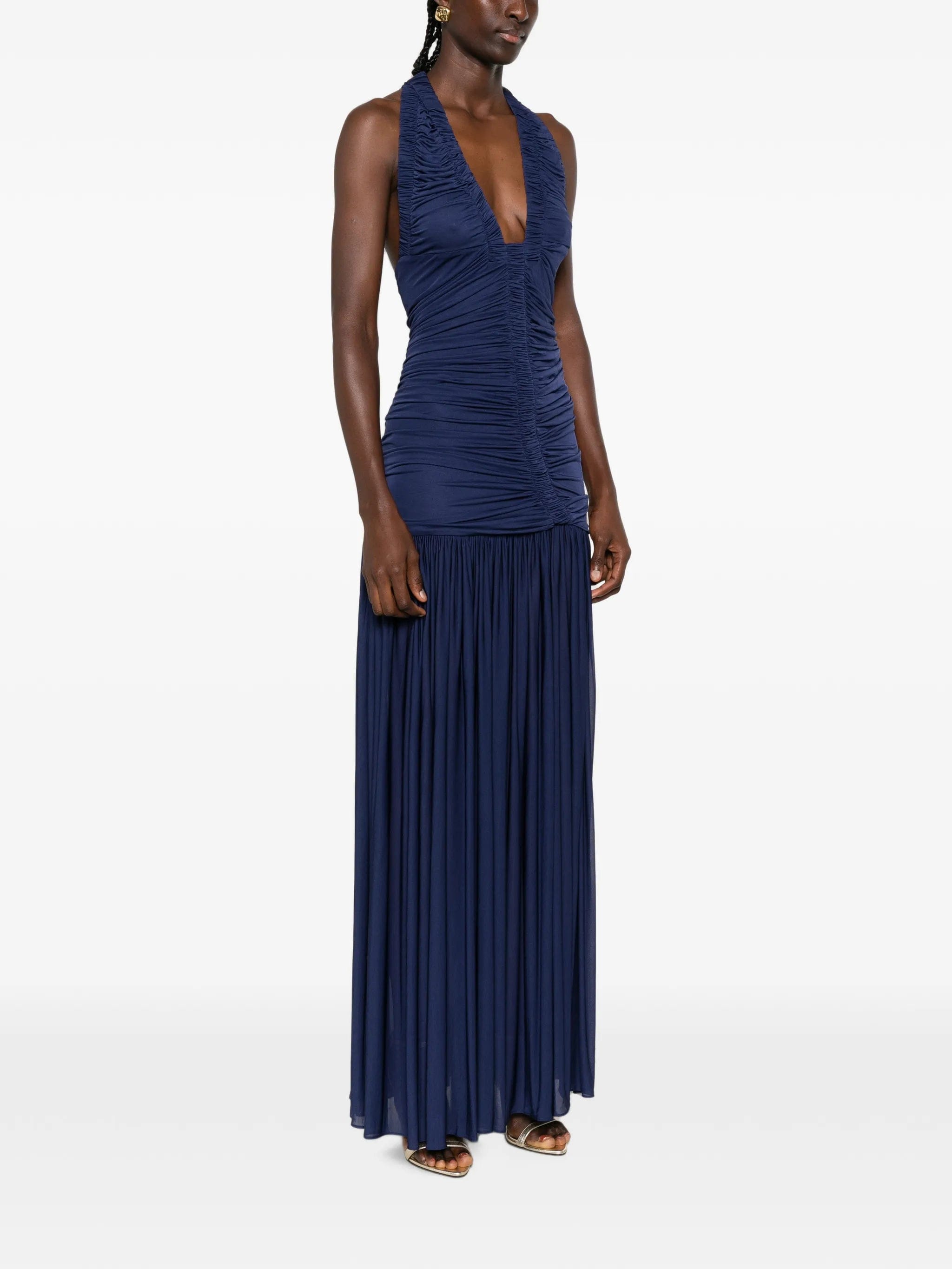Christopher Esber Orion ruched V - neck maxi dress