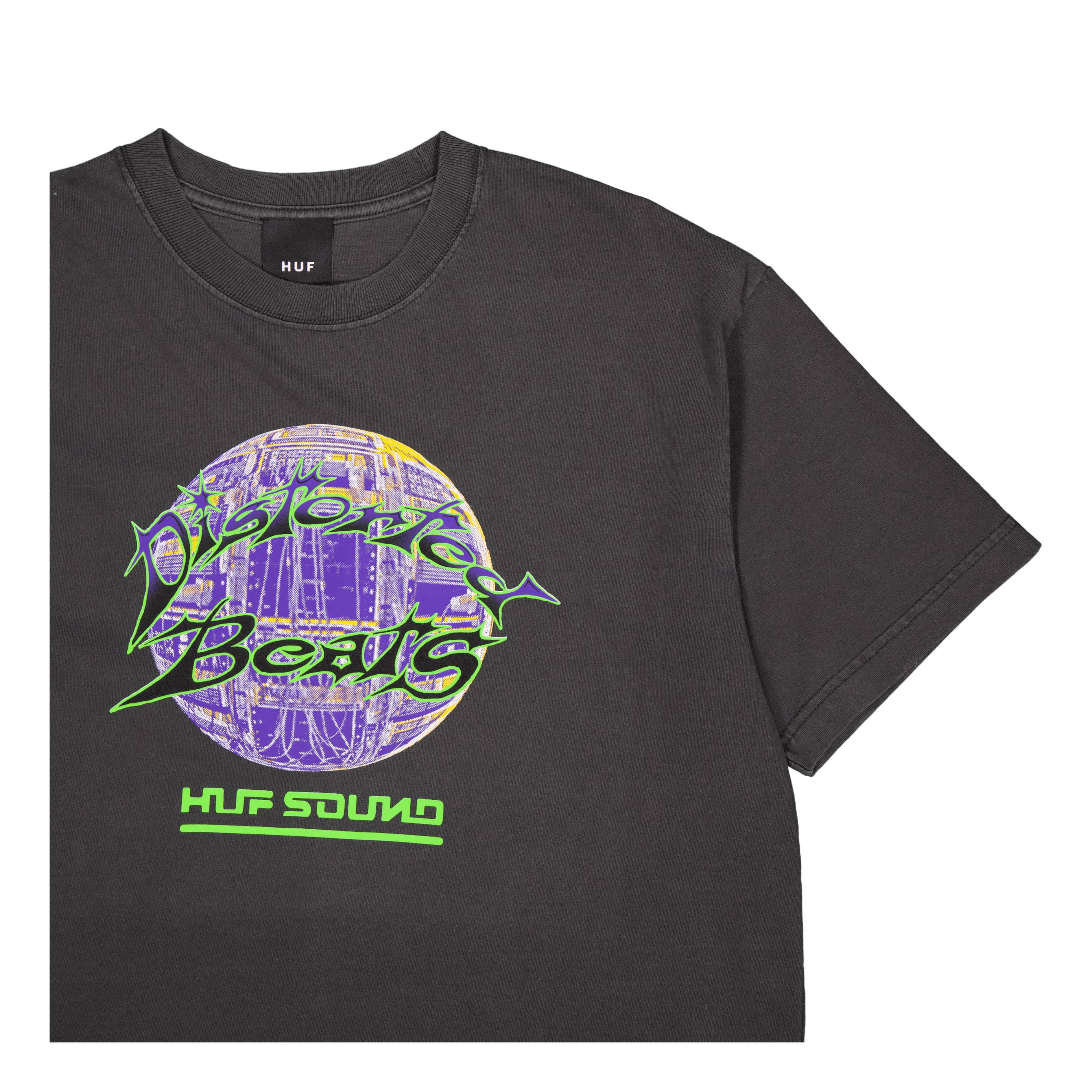 HUF Distorted Washed S/s T-Shirt Washed Black