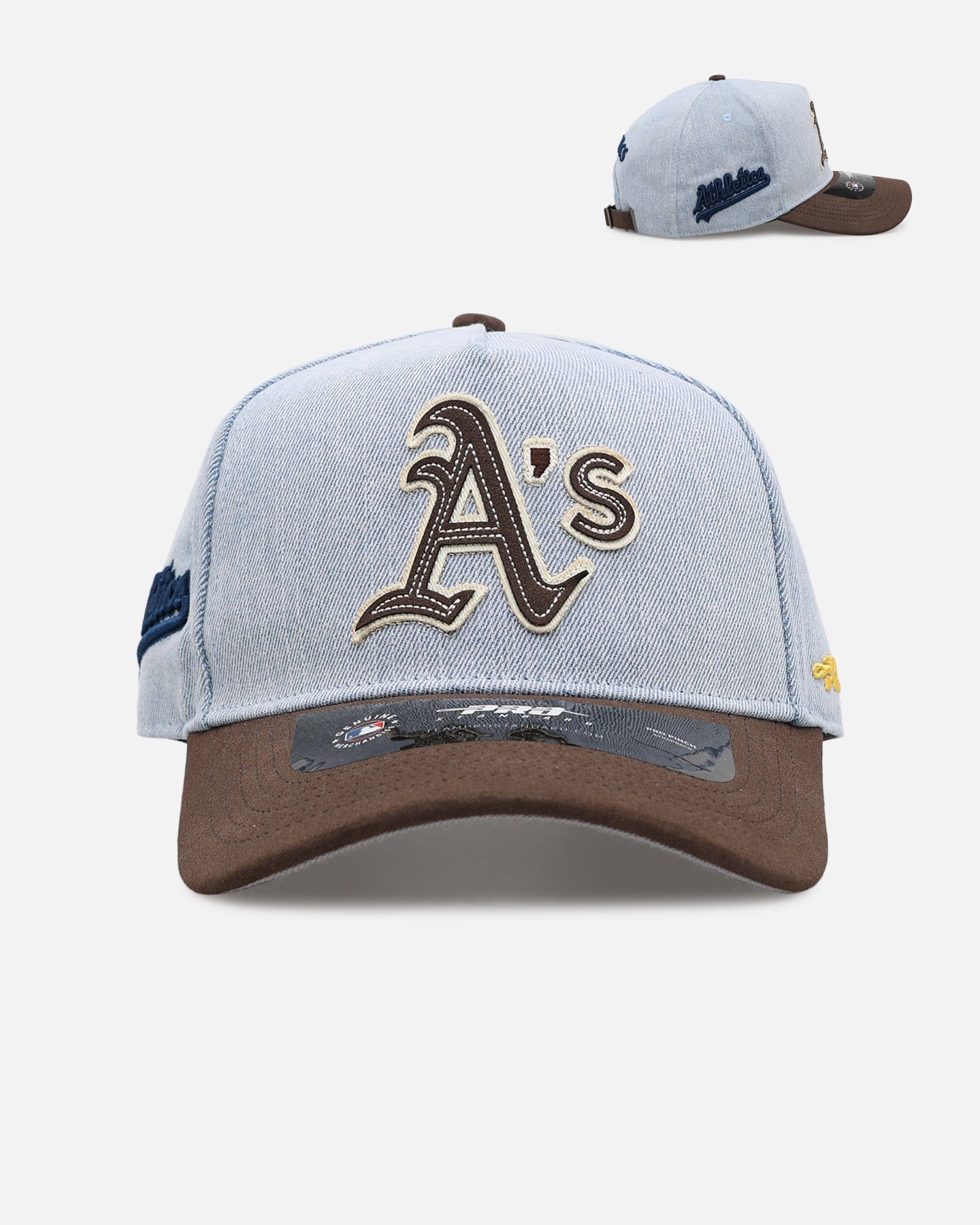 PRO Standard Oakland Athletics Denim Suede Pro Pinch Strapback Denim