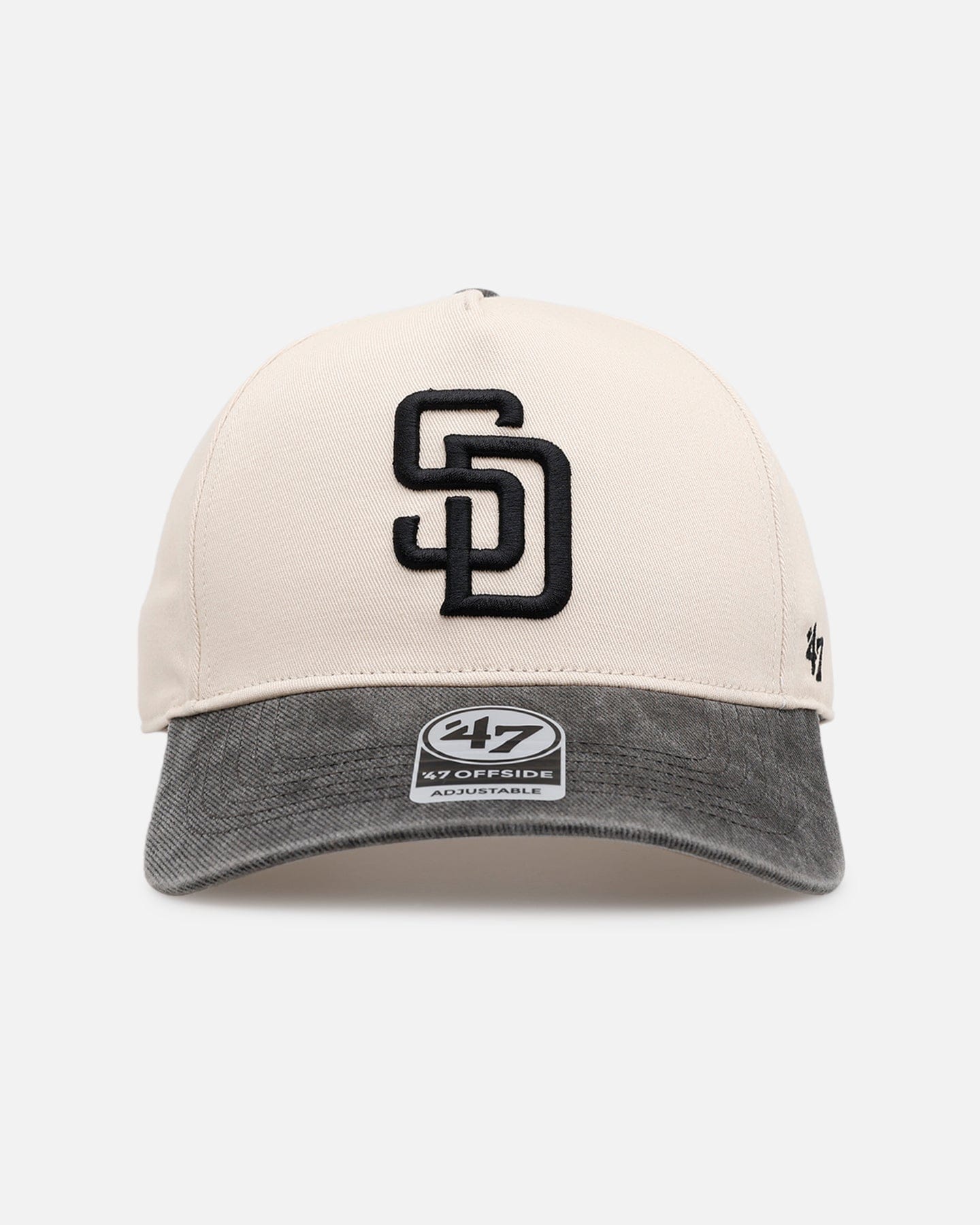 47 Brand San Diego Padres Washed Black Visor 47 Offside Snapback Natural