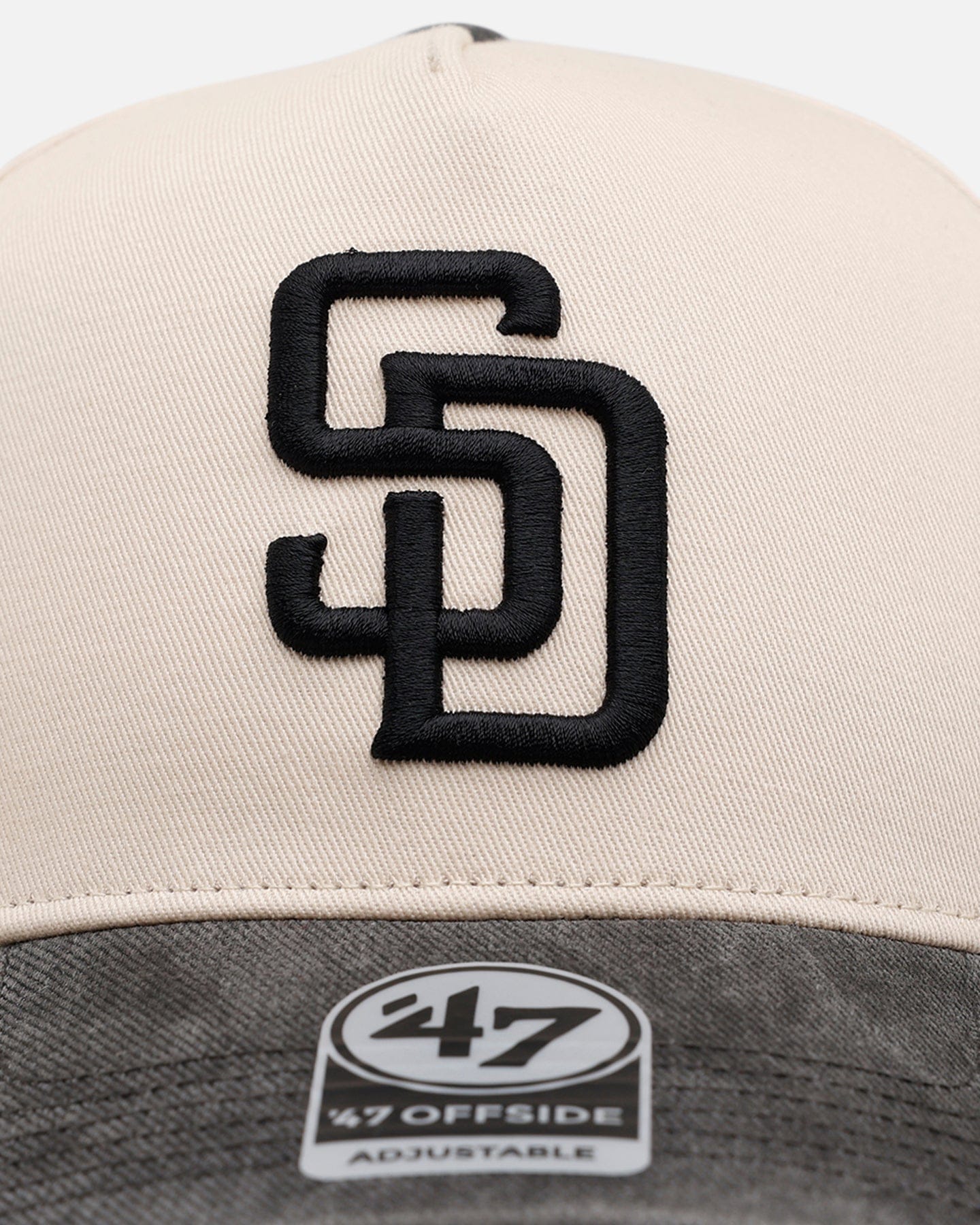 47 Brand San Diego Padres Washed Black Visor 47 Offside Snapback Natural