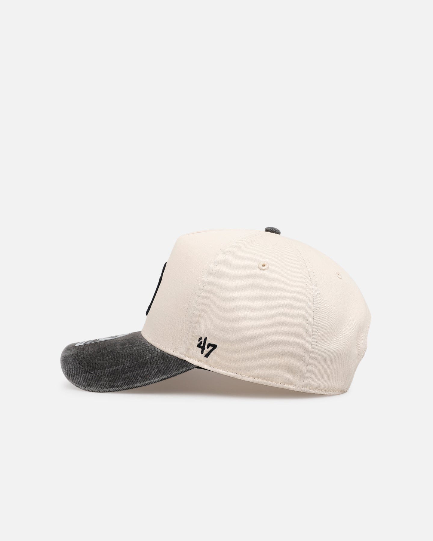 47 Brand New York Yankees Washed Black Visor 47 Offside Snapback Natural