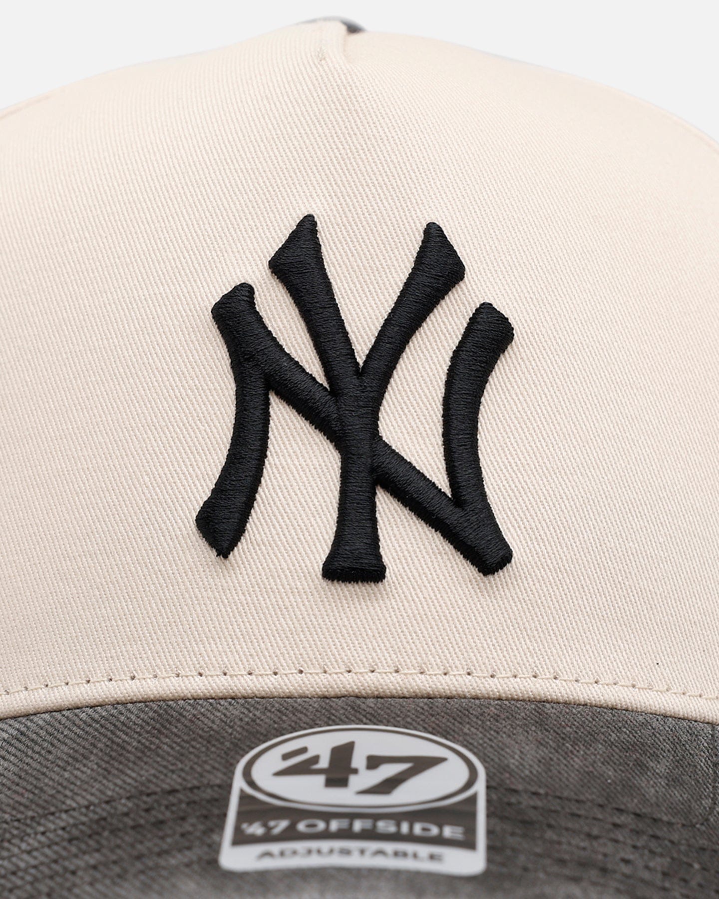 47 Brand New York Yankees Washed Black Visor 47 Offside Snapback Natural
