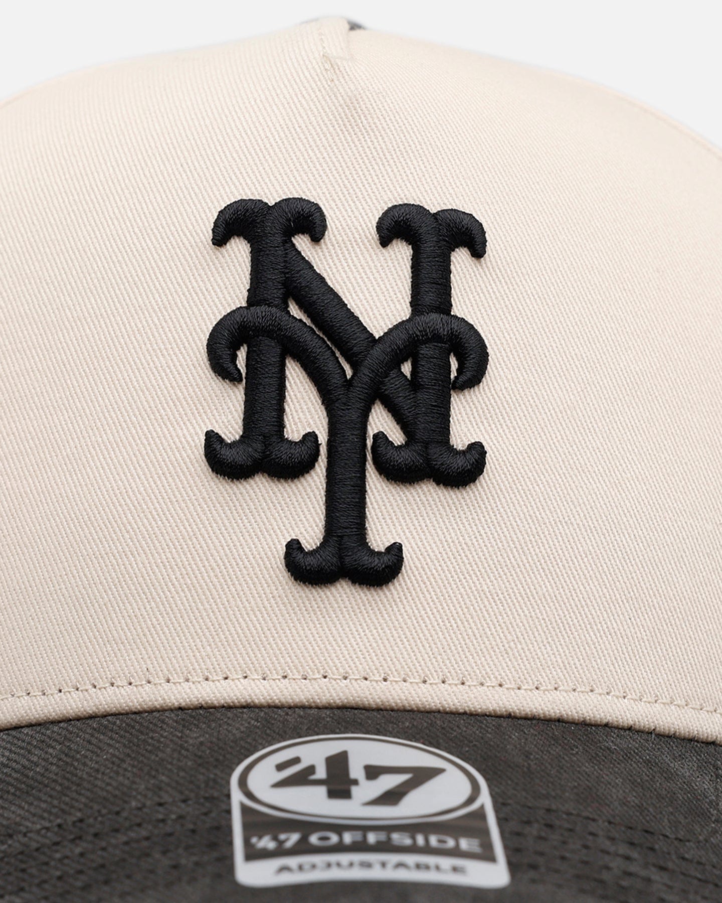 47 Brand New York Mets Washed Black Visor 47 Offside Snapback Natural