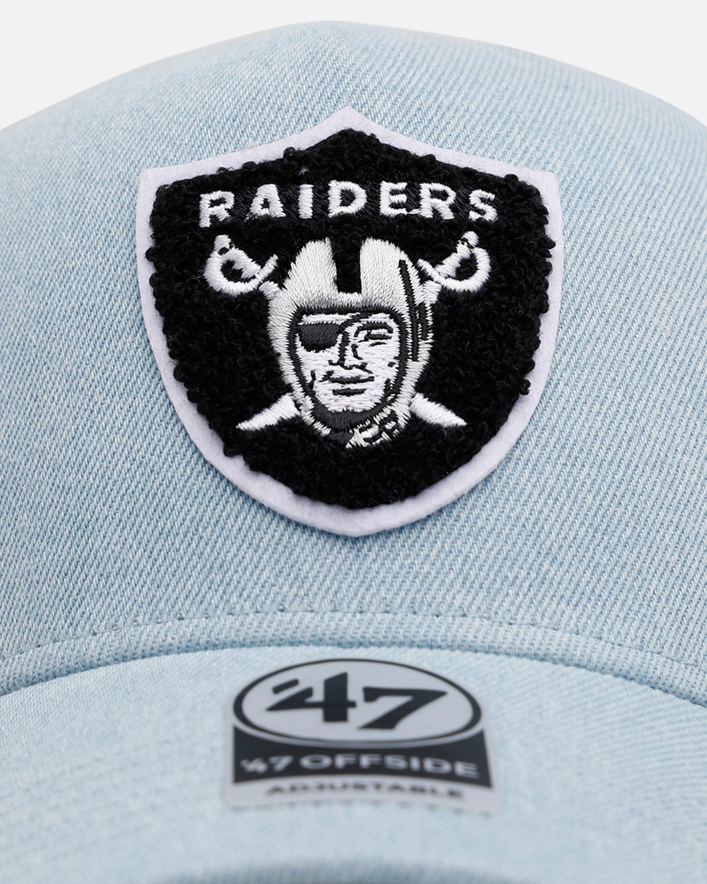 47 Brand Las Vegas Raiders Denim Chenille 47 Offside Strapback Denim