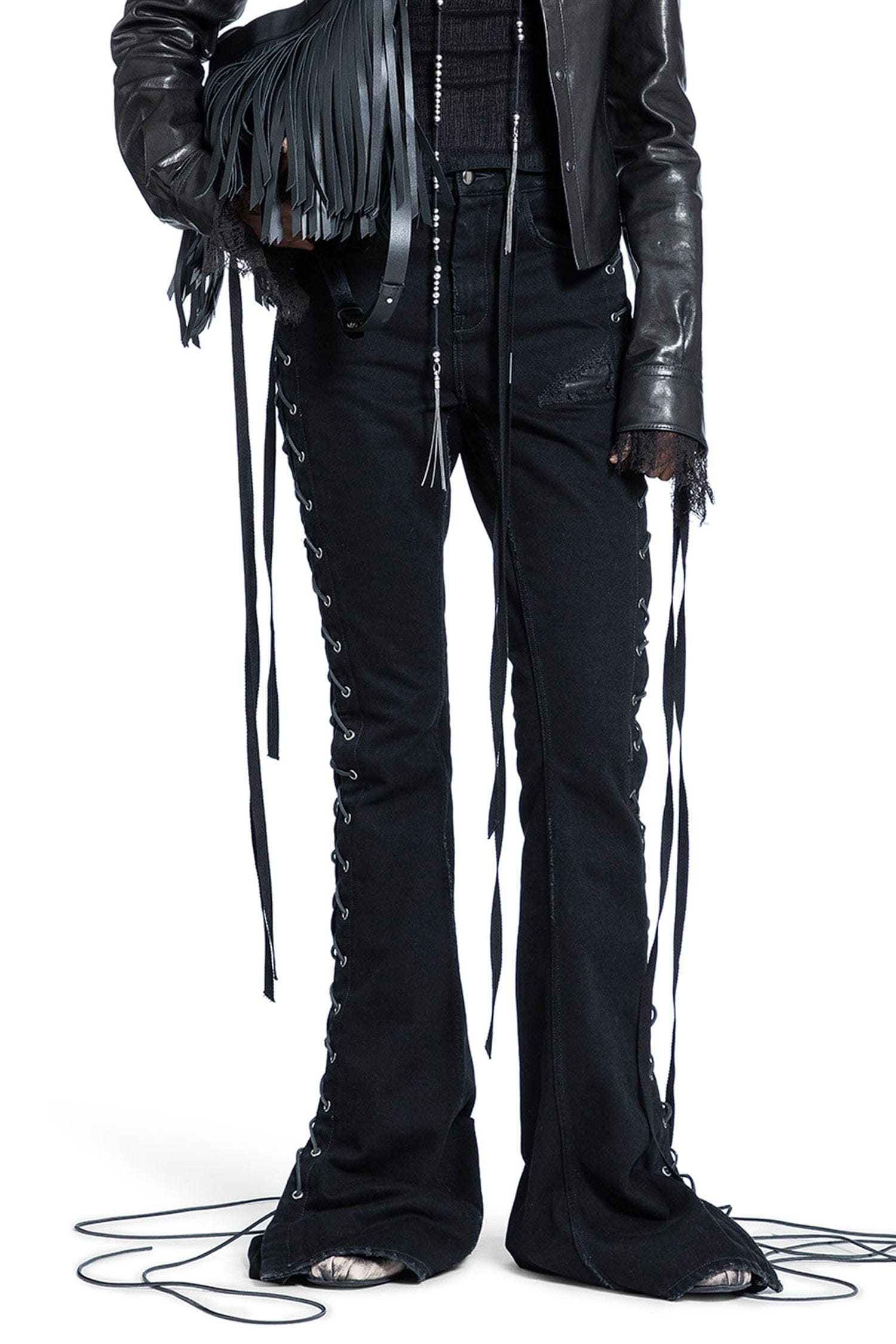 ANN Demeulemeester Treze Lace - Up Bootcut Jeans
