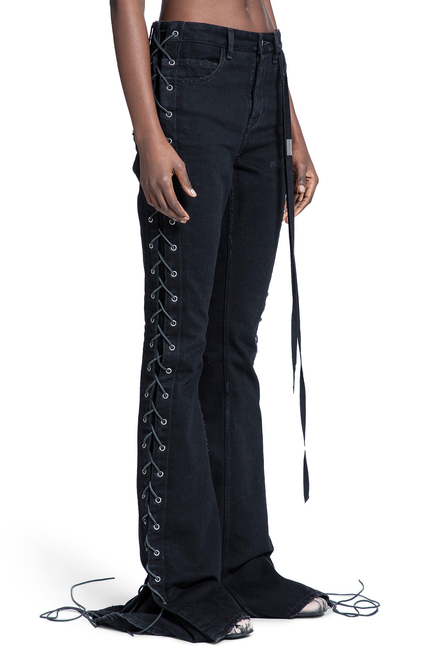 ANN Demeulemeester Treze Lace - Up Bootcut Jeans