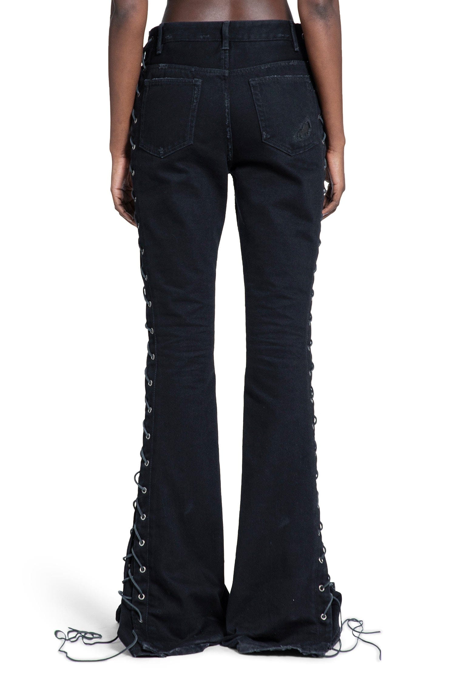 ANN Demeulemeester Treze Lace - Up Bootcut Jeans