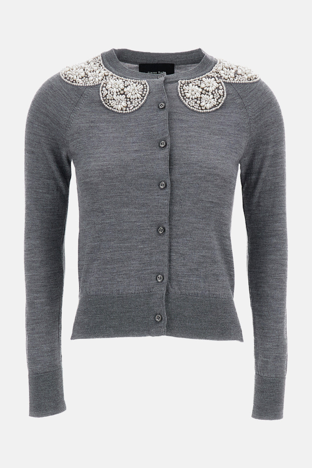 Simone Rocha CARDIGAN IN LANA MERINO E SETA CON RICAMO
