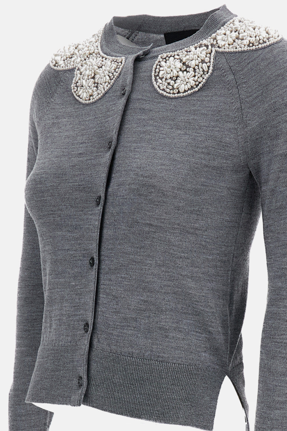 Simone Rocha CARDIGAN IN LANA MERINO E SETA CON RICAMO