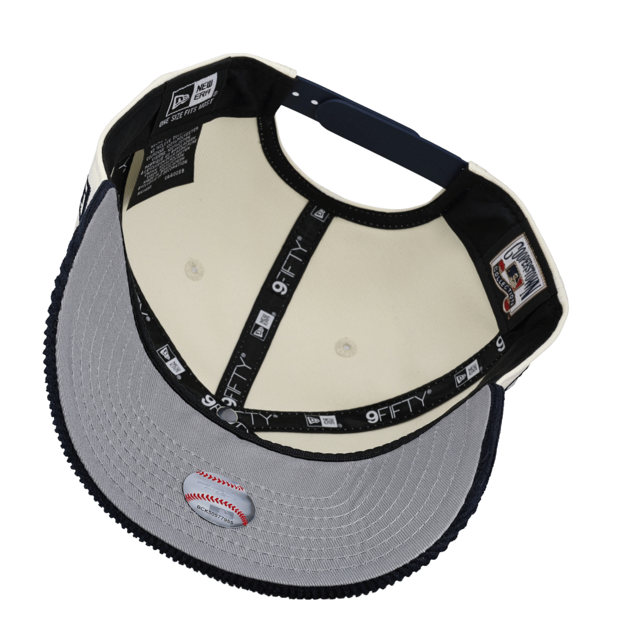 New York Yankees Navy Off White Corduroy 9Fifty A Frame Snapback Hat